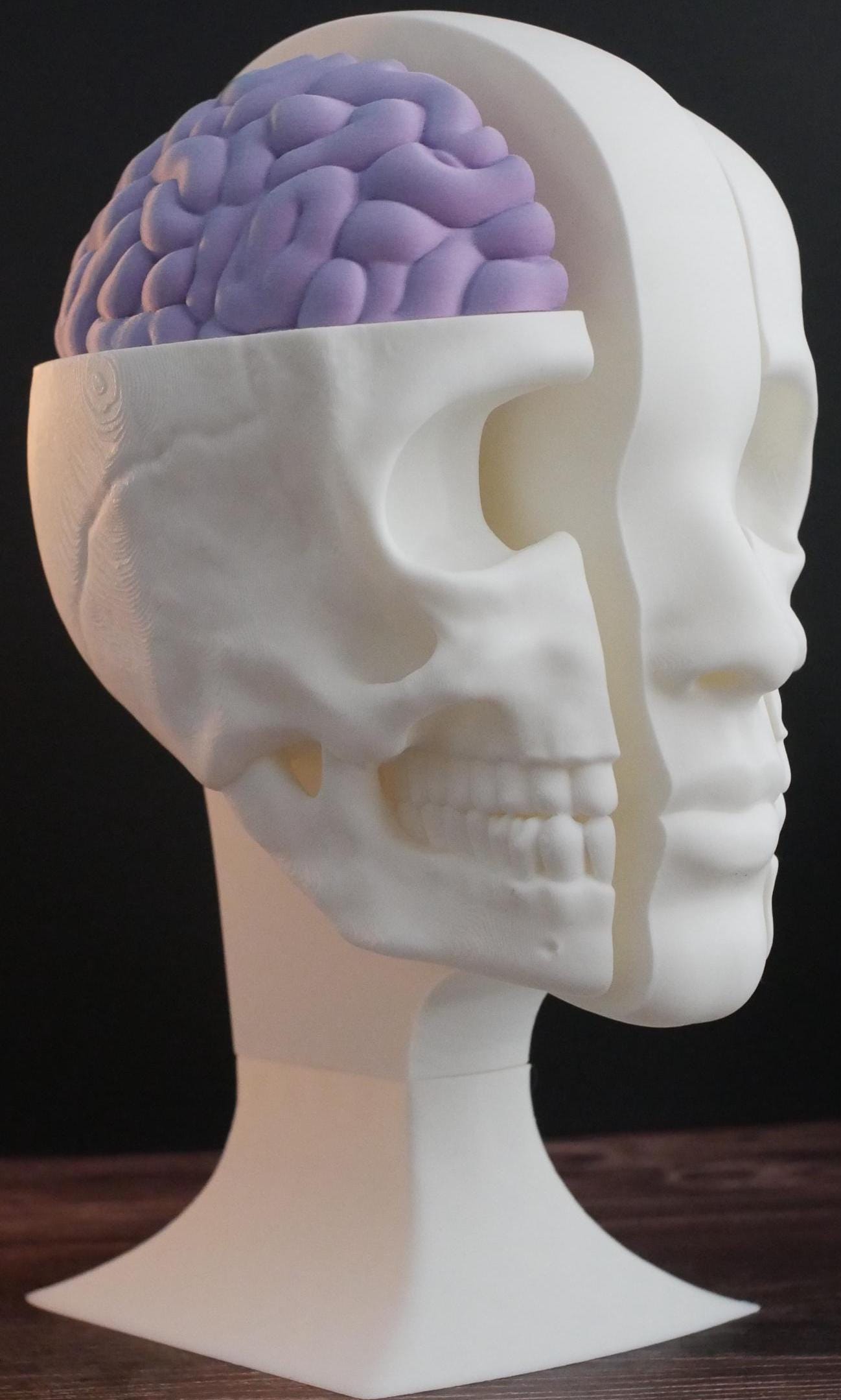 Expositor de calaveras para auriculares: un soporte único para auriculares de gaming, música y coleccionistas. Diseño resistente, elegante y compacto para cualquier configuración.