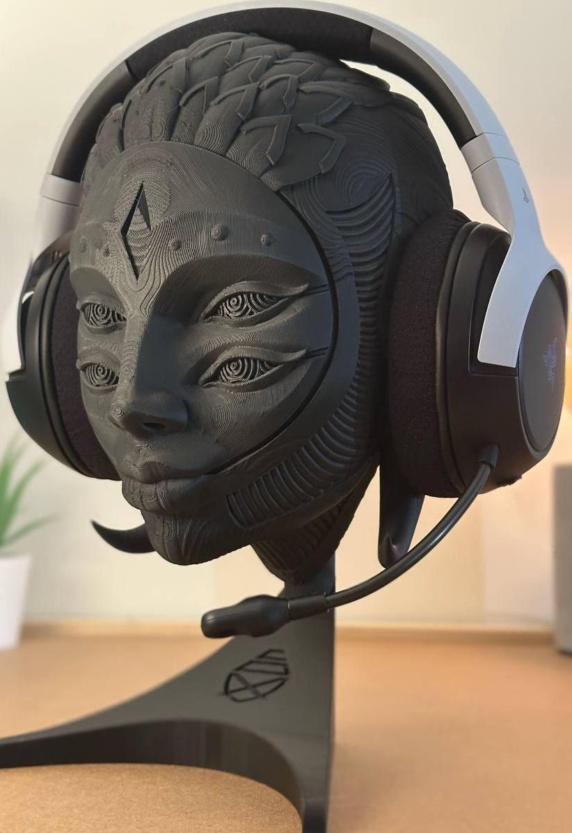 Soporte para auriculares Black Harlequin: soporte para auriculares de gaming y organizador de escritorio
