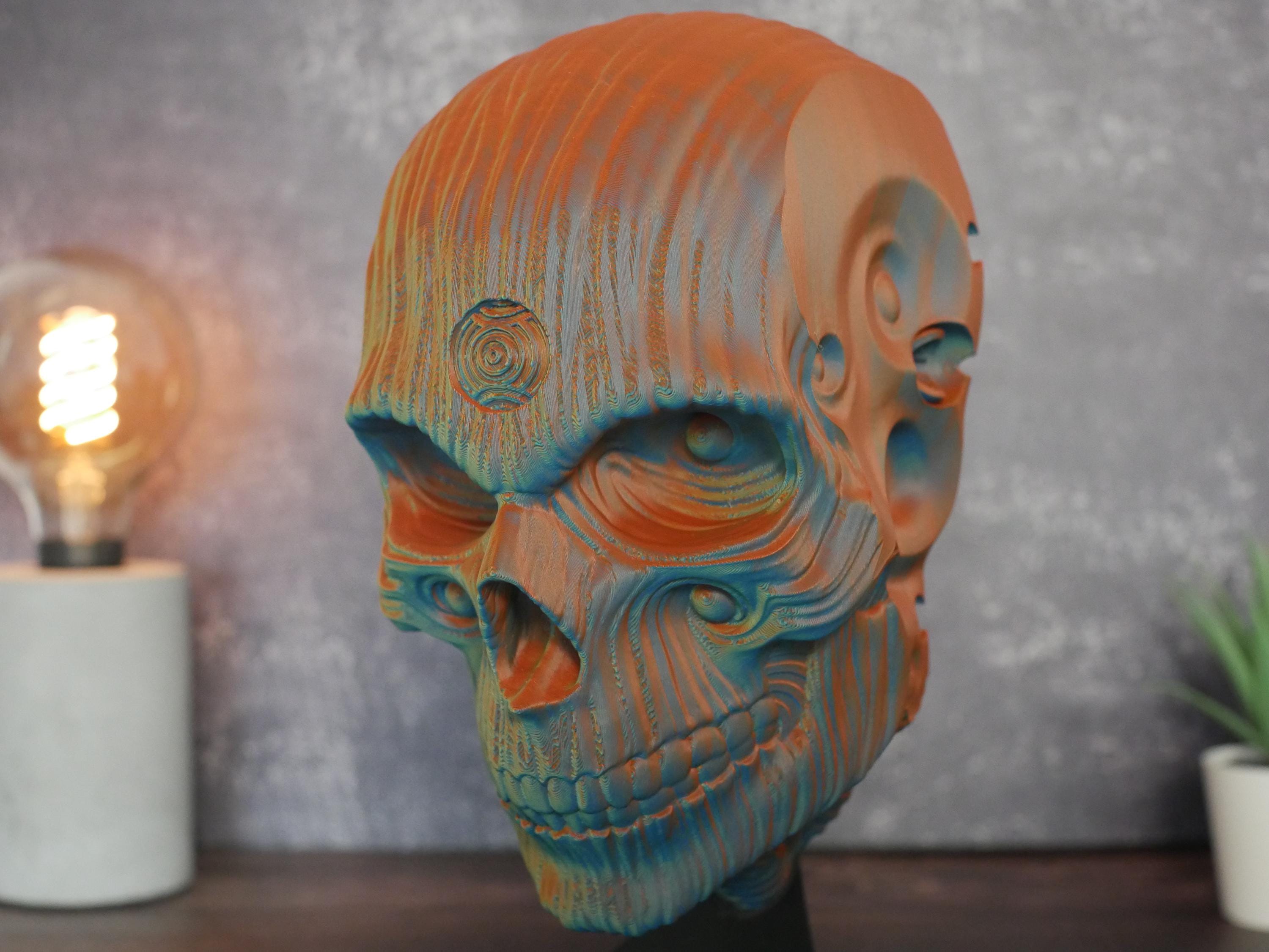 Soporte para auriculares con calavera de Holy Quin: decoración de oficina para videojuegos