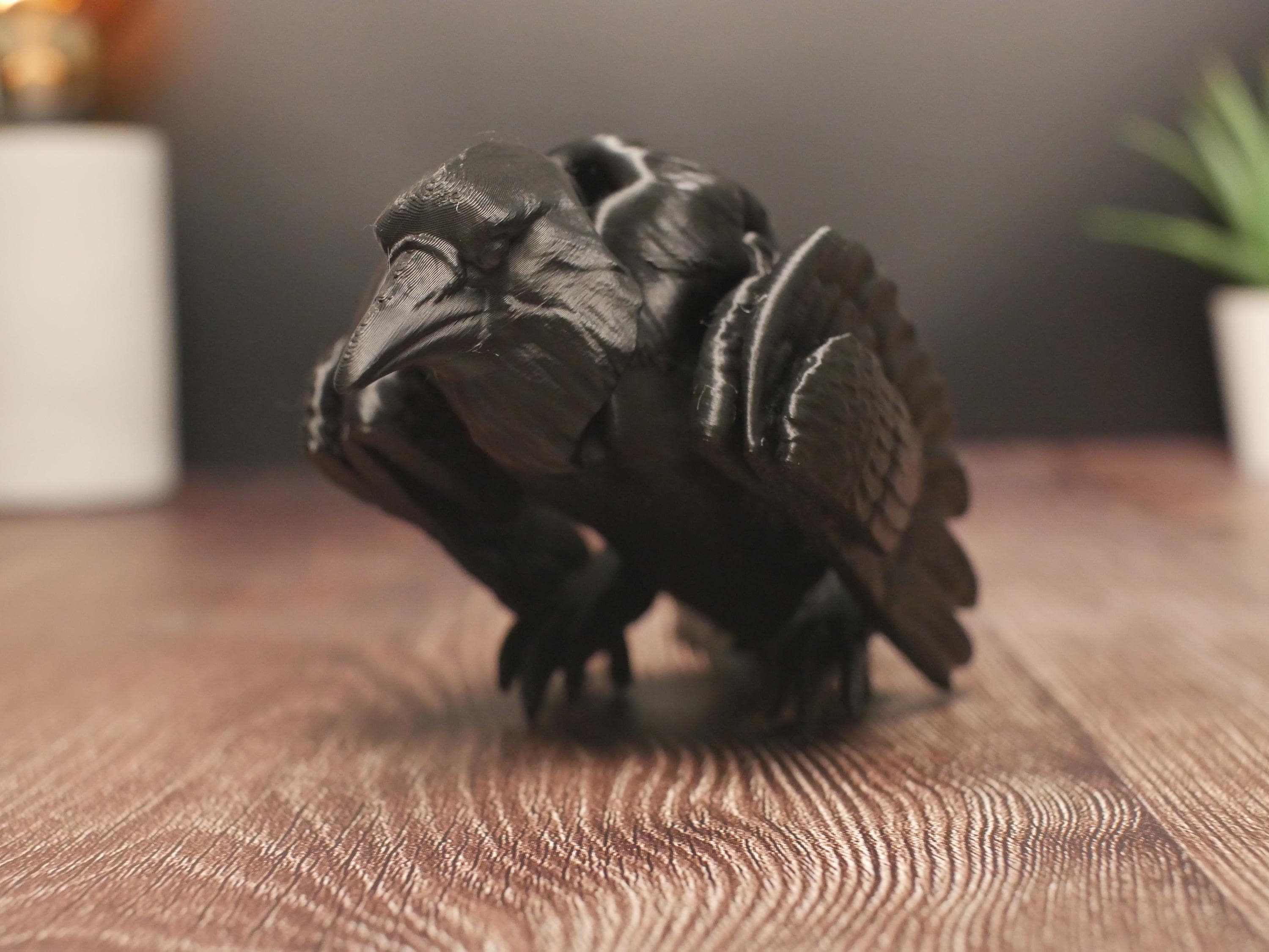 Cuervo articulado - Decoración flexible para escenario, cosplay - Decoración gótica - Decoración de Halloween