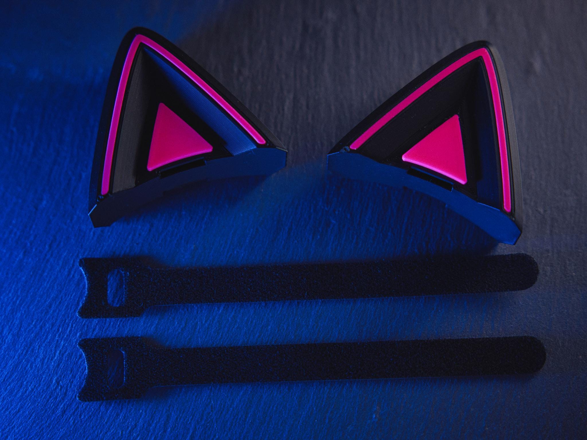 Orejas de gato de colores personalizados para auriculares y diademas de videojuegos. Adorable accesorio de gatito neko para auriculares, serpentinas, festivales y cosplay.