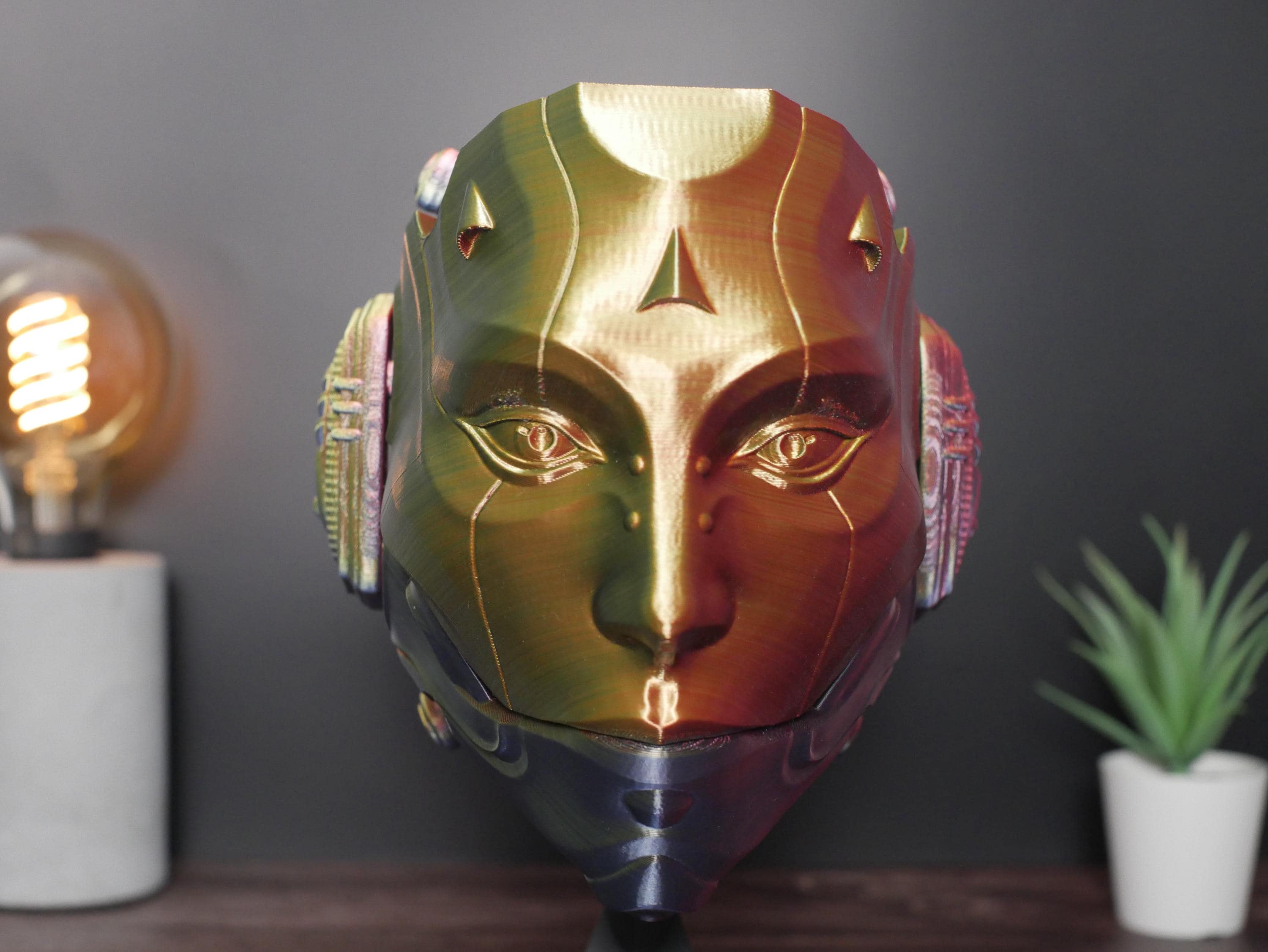 Soporte para auriculares Skulldroid: Máscara articulada para droide, soporte para auriculares para juegos