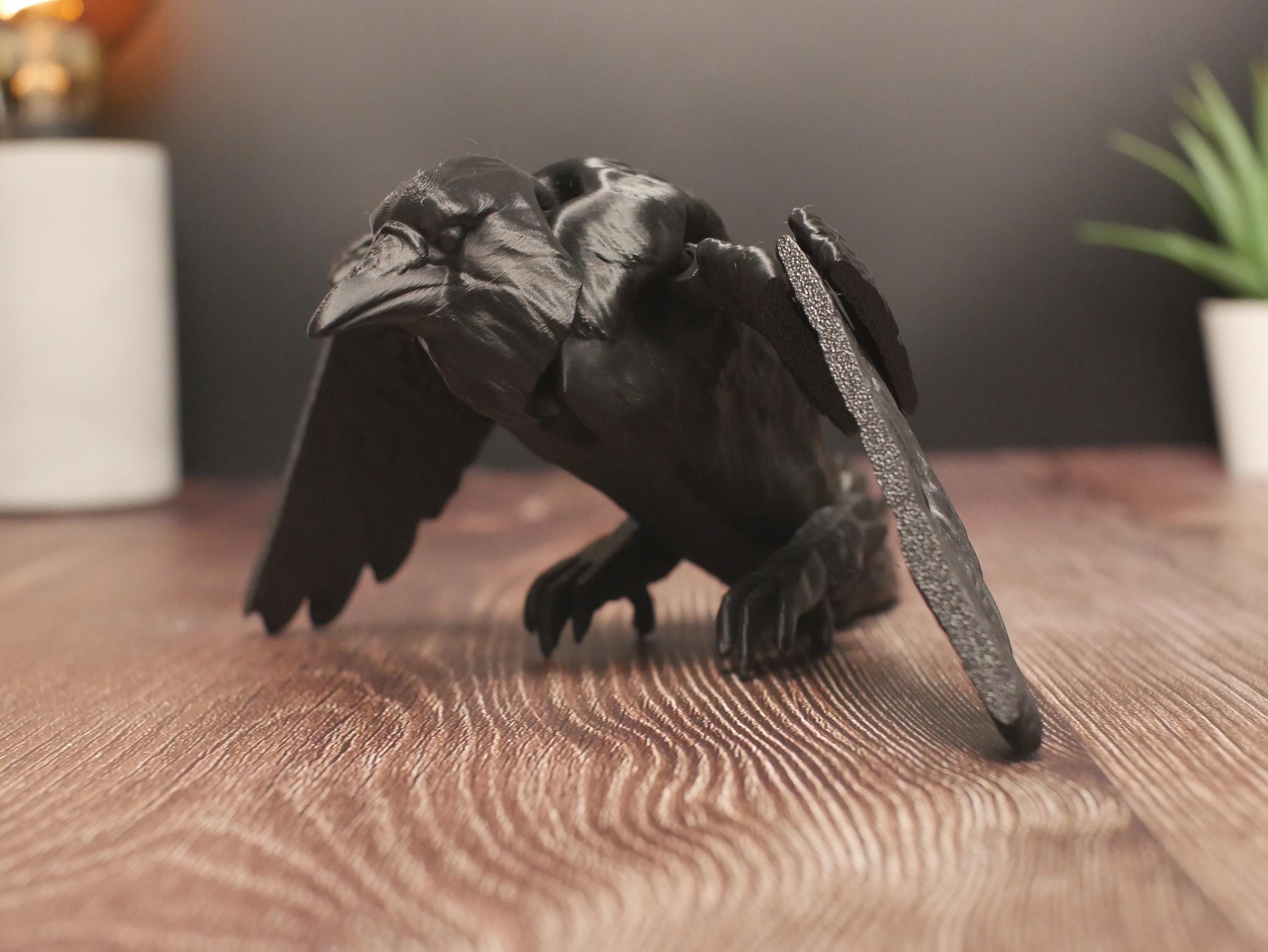 Cuervo articulado - Decoración flexible para escenario, cosplay - Decoración gótica - Decoración de Halloween