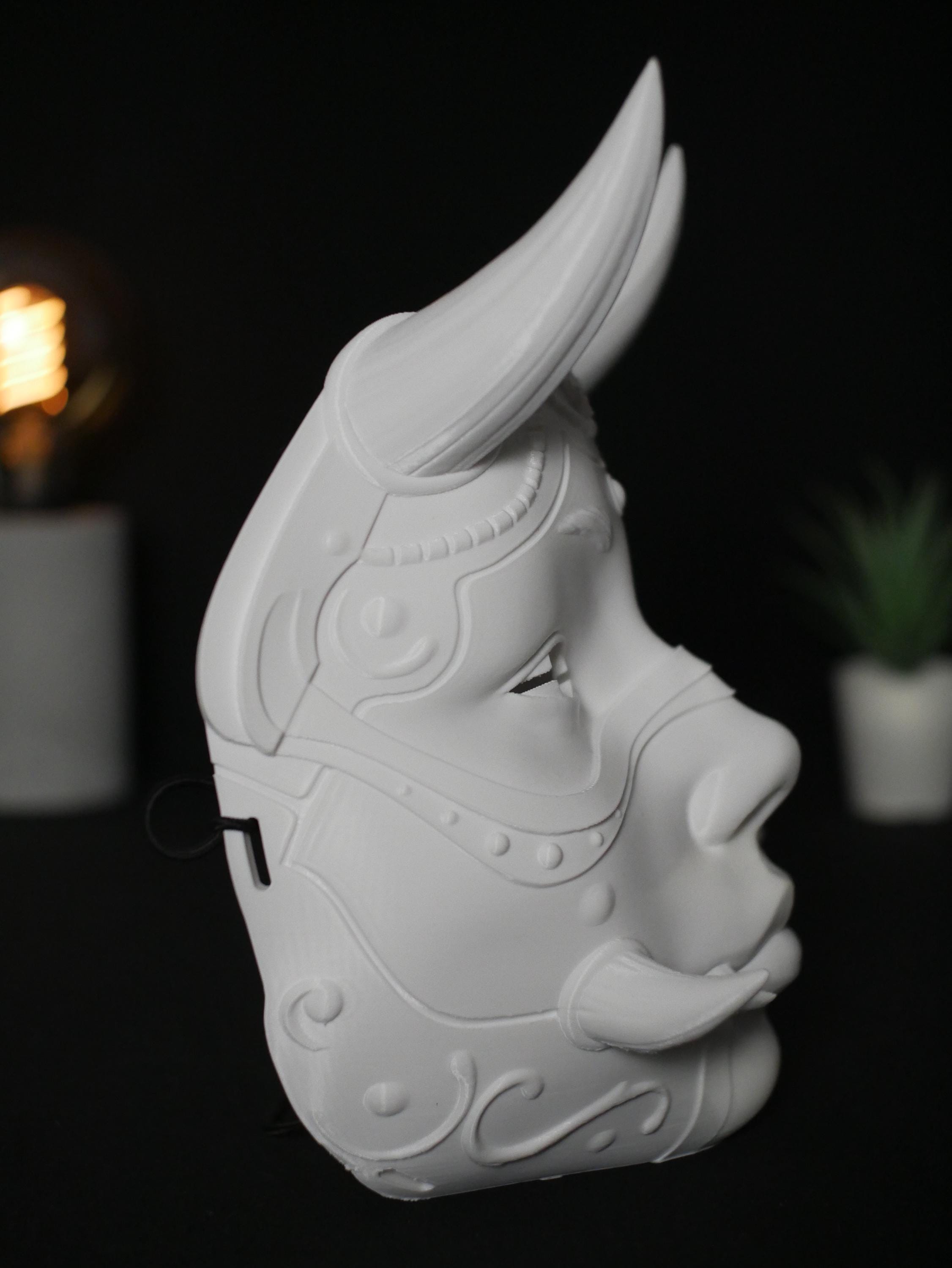 Máscara Hannya de demonio Oni japonés / Máscara usable impresa en 3D para cosplay, disfraz de Halloween y decoración de pared / Colores personalizados