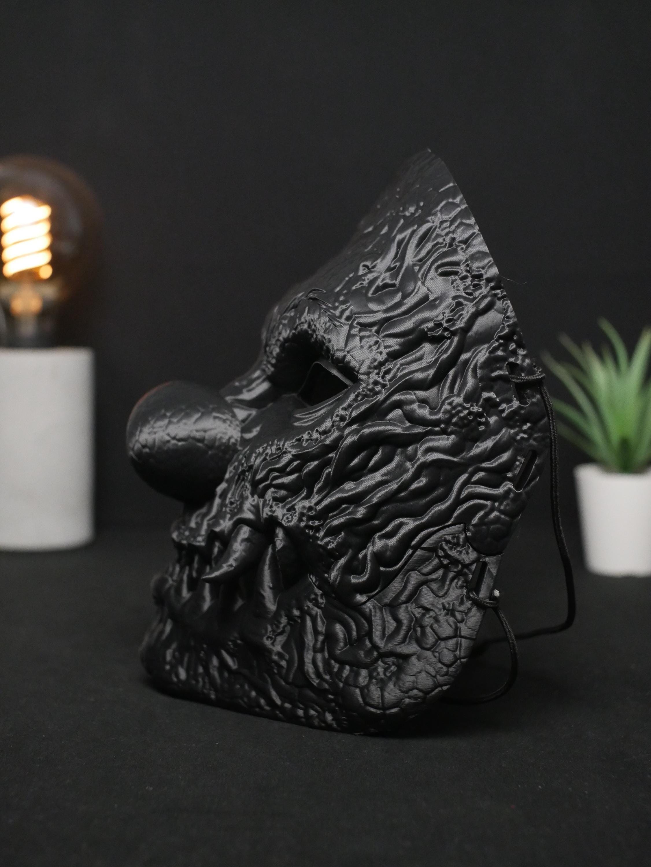 Máscara de payaso aterrador, demonio bufón texturizado para cosplay, disfraz de Halloween 2025 y actor de terror / Máscara impresa en 3D para adultos de cara completa