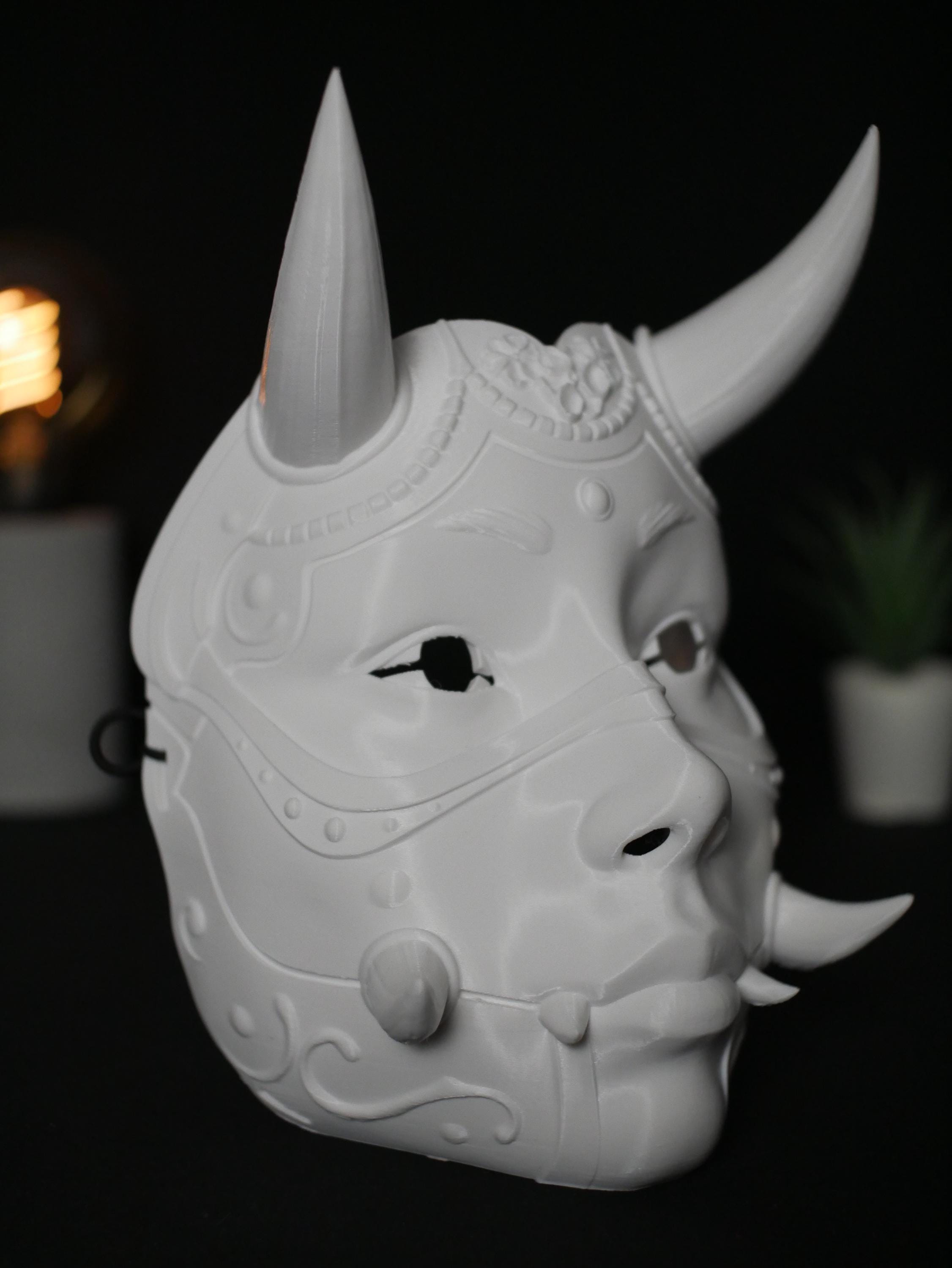 Máscara Hannya de demonio Oni japonés / Máscara usable impresa en 3D para cosplay, disfraz de Halloween y decoración de pared / Colores personalizados