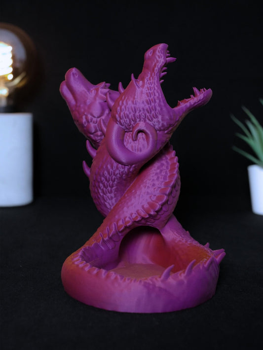 Torre de dados de serpiente y dragón para D&D, dados de rol con bandeja, accesorio de fantasía TTRPG, regalo de Dungeons and Dragons para DM, juegos de mesa