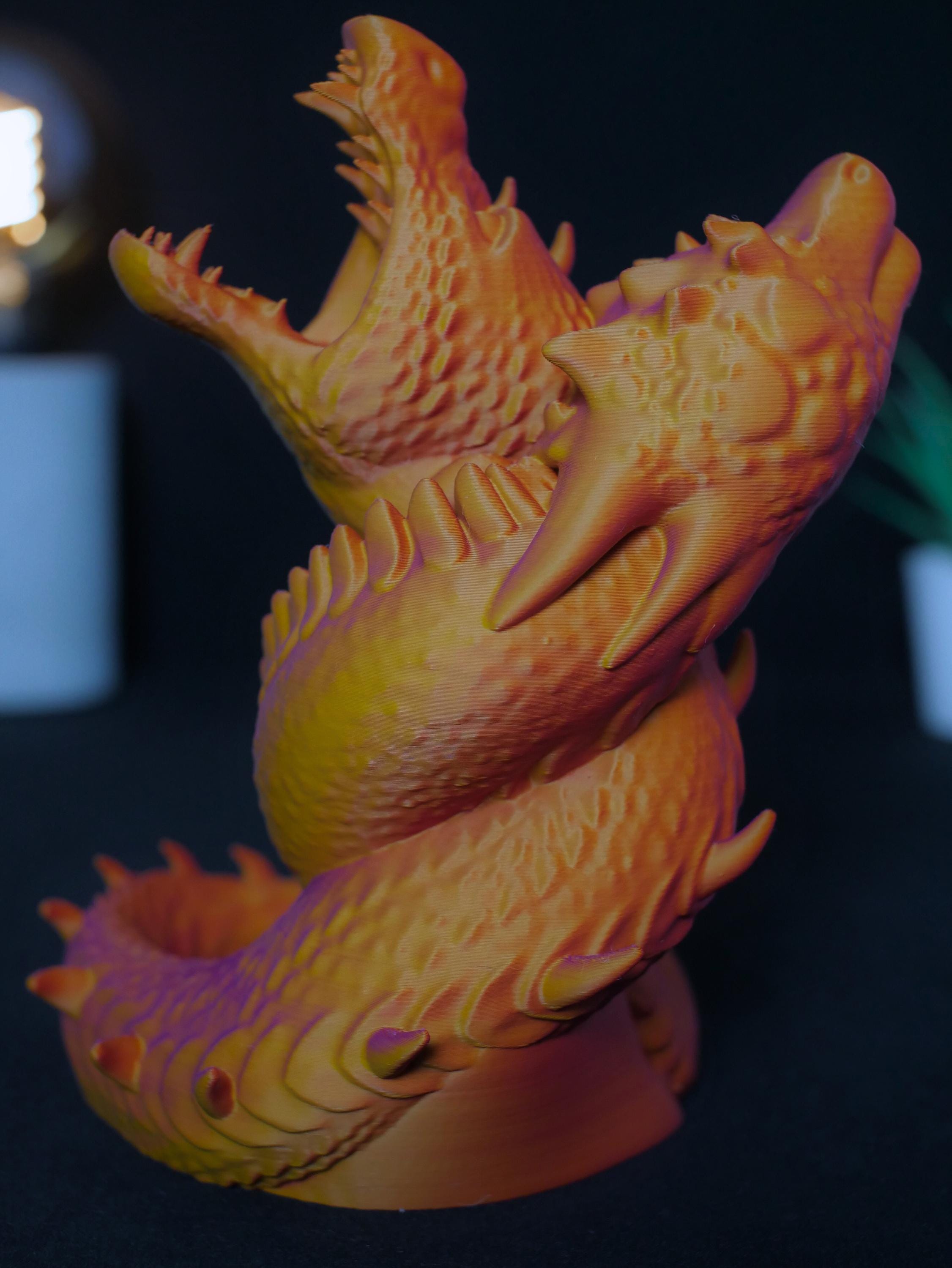 Torre de dados de serpiente y dragón para D&D, dados de rol con bandeja, accesorio de fantasía TTRPG, regalo de Dungeons and Dragons para DM, juegos de mesa