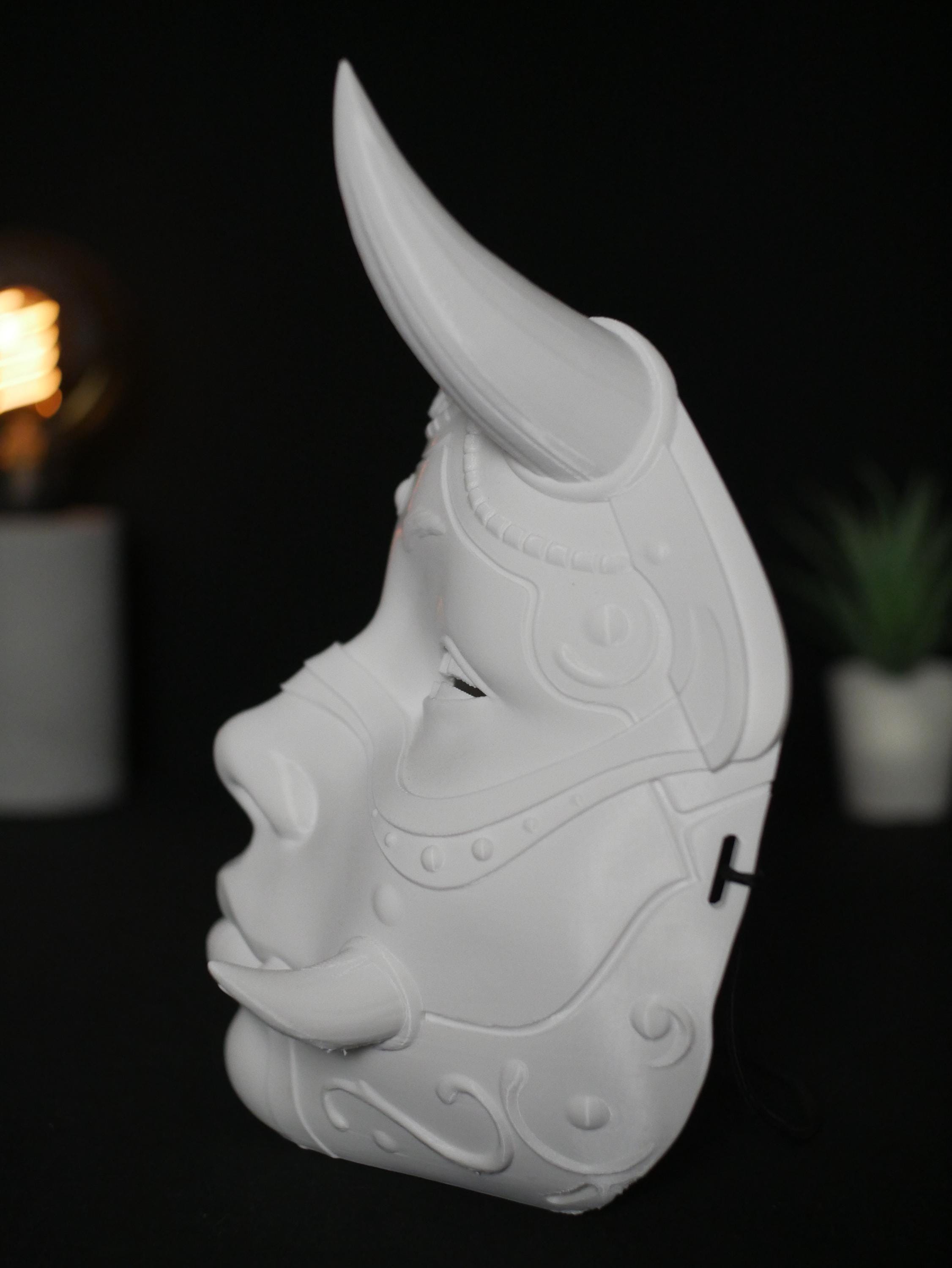 Máscara Hannya de demonio Oni japonés / Máscara usable impresa en 3D para cosplay, disfraz de Halloween y decoración de pared / Colores personalizados
