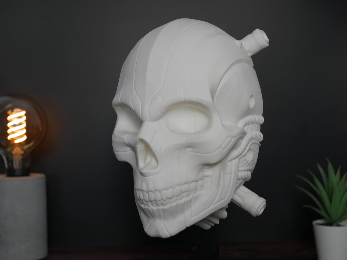 Soporte para auriculares con forma de calavera: organizador de escritorio para gamers, montaje en pared opcional