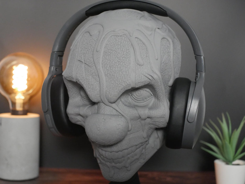 Soporte para auriculares de payaso de terror: decoración de escritorio única