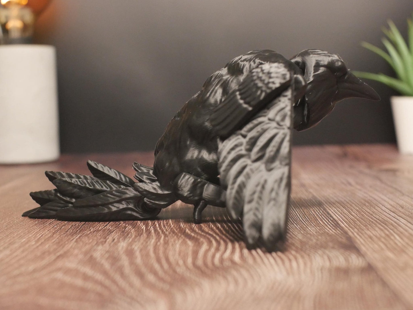 Cuervo articulado - Decoración flexible para escenario, cosplay - Decoración gótica - Decoración de Halloween