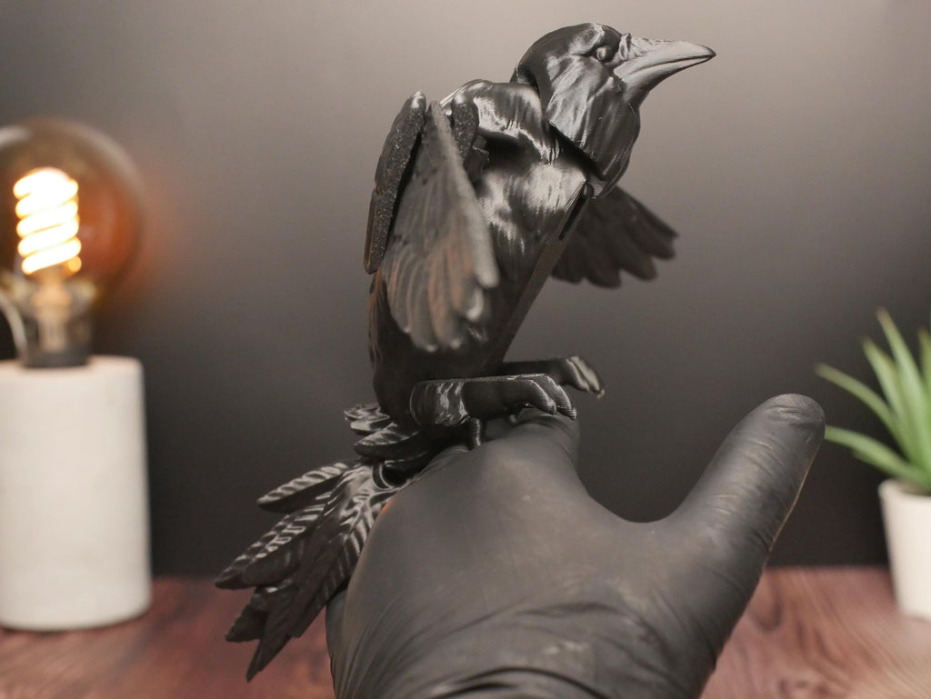 Cuervo articulado - Decoración flexible para escenario, cosplay - Decoración gótica - Decoración de Halloween