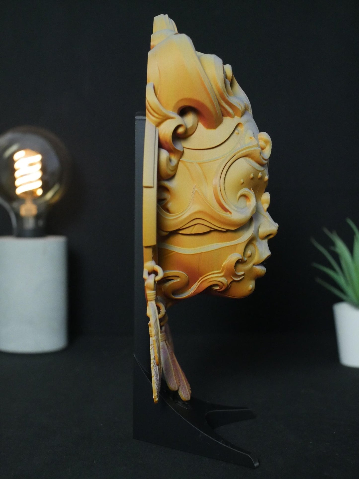 Máscara de atrapasueños impresa en 3D: Arte mural de la diosa celestial