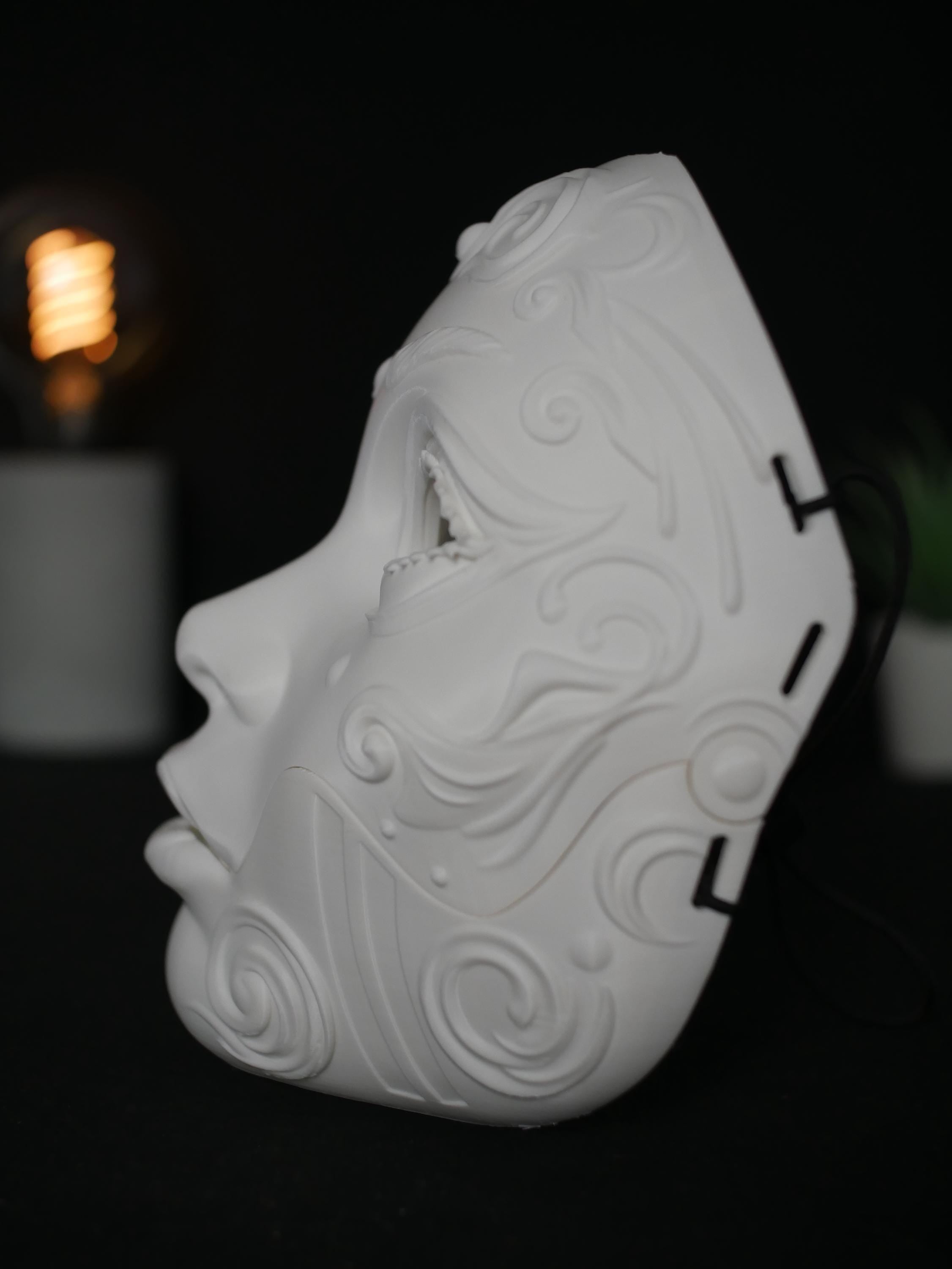 Máscara de geisha ornamentada con mandíbula de demonio extraíble / Máscara japonesa Oni Yokai para cosplay, mascarada, Halloween / Arte para vestir estilo Hannya