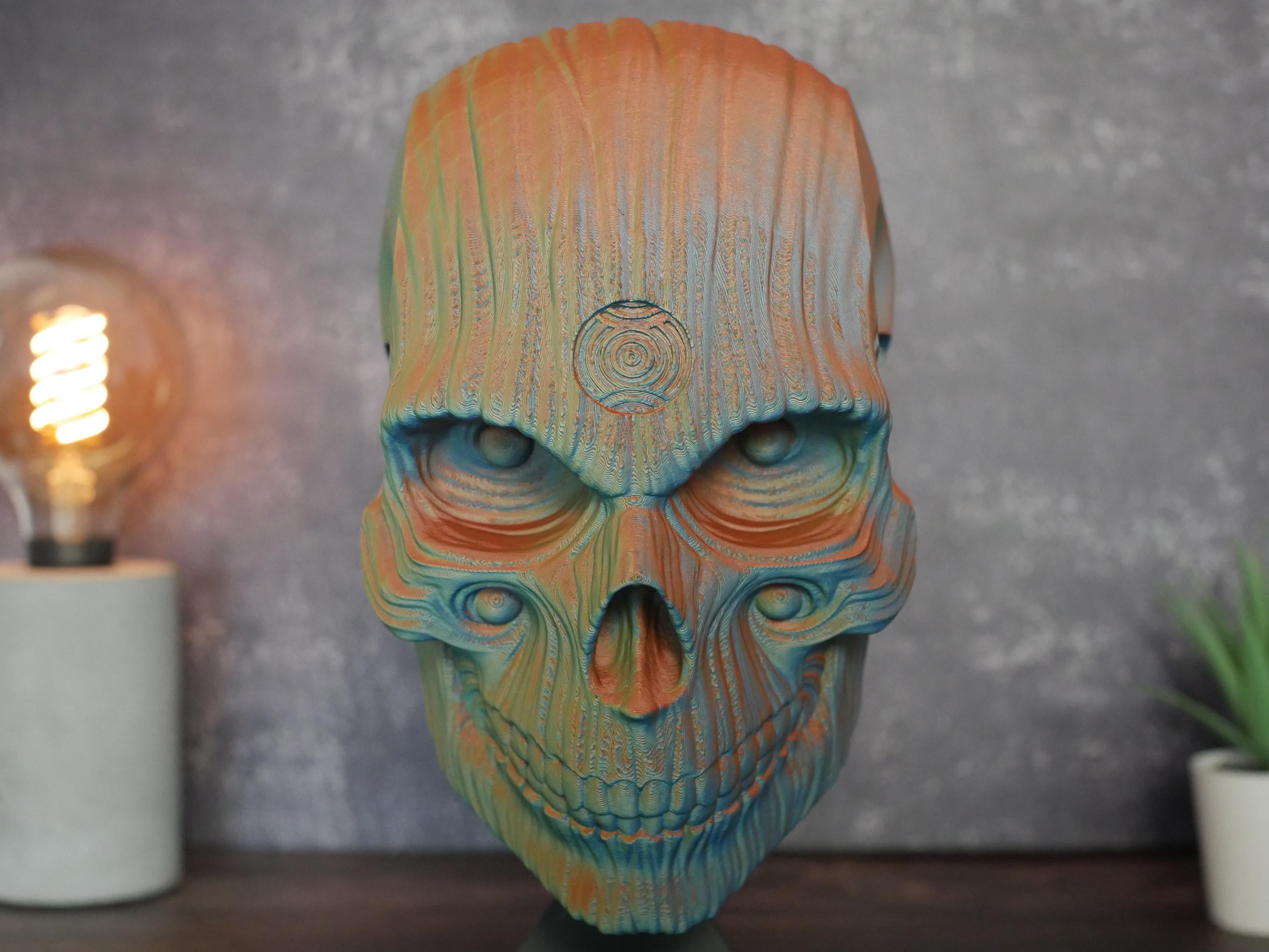 Soporte para auriculares con calavera de Holy Quin: decoración de oficina para videojuegos