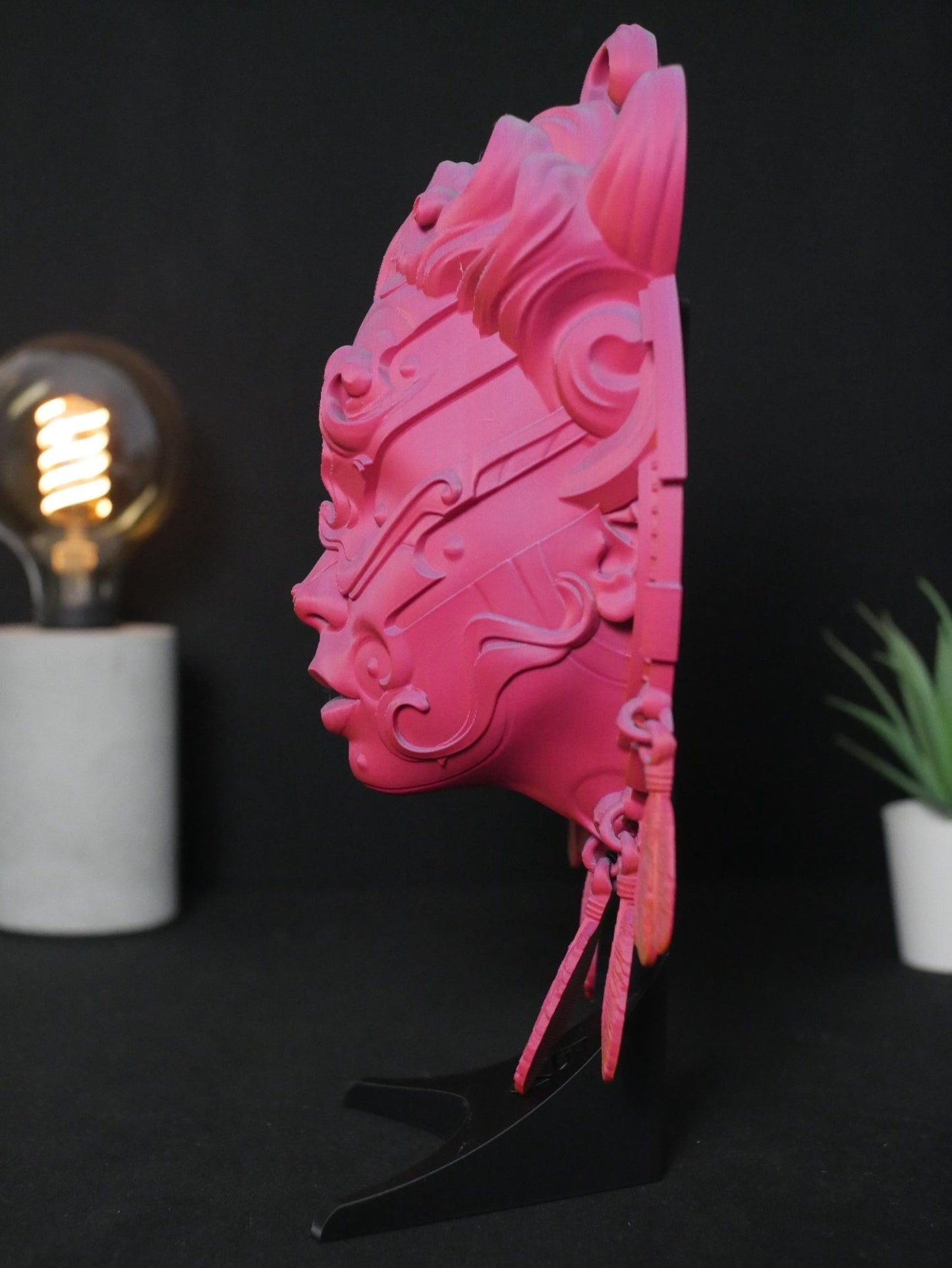 Máscara de atrapasueños impresa en 3D: Arte mural de la diosa celestial