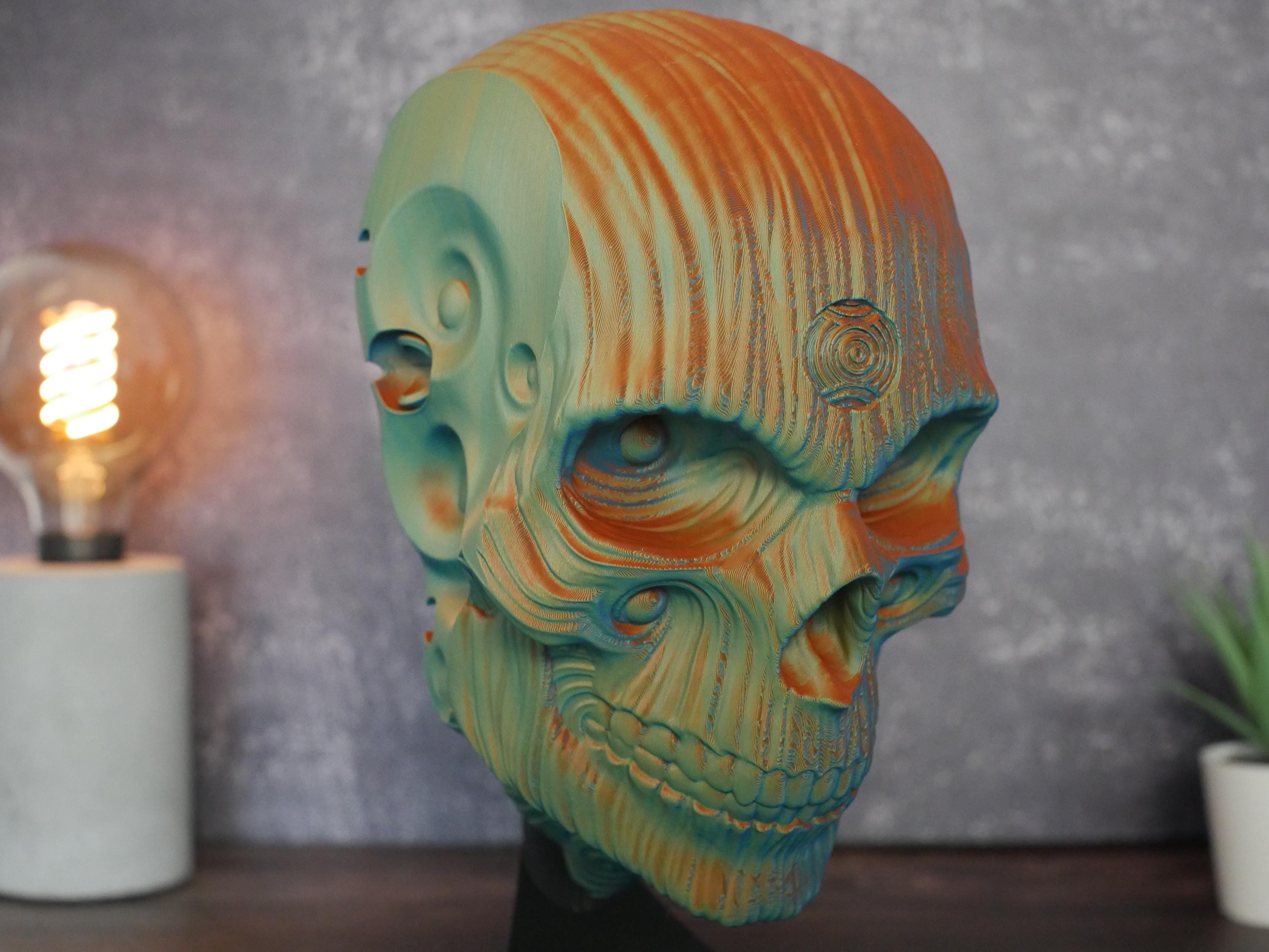 Soporte para auriculares con calavera de Holy Quin: decoración de oficina para videojuegos