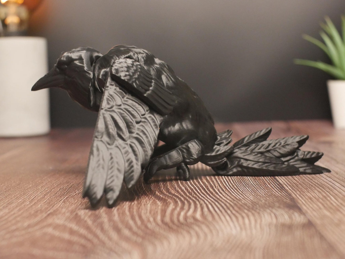 Cuervo articulado - Decoración flexible para escenario, cosplay - Decoración gótica - Decoración de Halloween