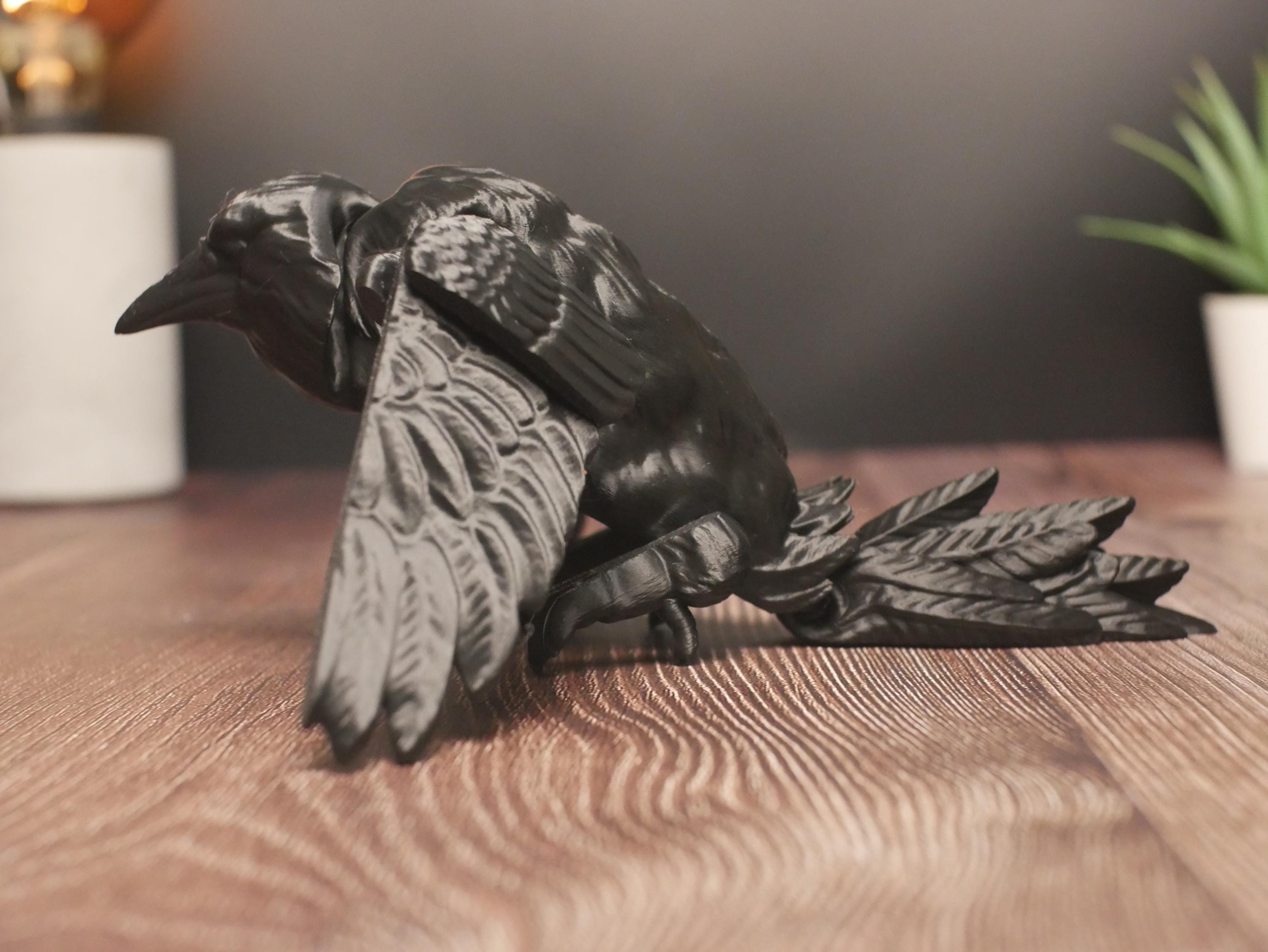 Cuervo articulado - Decoración flexible para escenario, cosplay - Decoración gótica - Decoración de Halloween