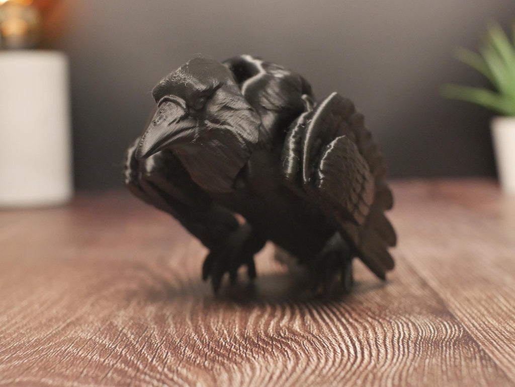 Cuervo articulado - Decoración flexible para escenario, cosplay - Decoración gótica - Decoración de Halloween