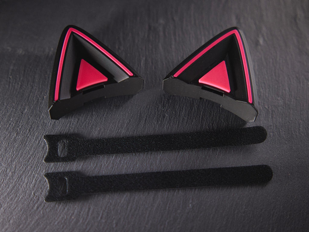 Orejas de gato de colores personalizados para auriculares y diademas de videojuegos. Adorable accesorio de gatito neko para auriculares, serpentinas, festivales y cosplay.