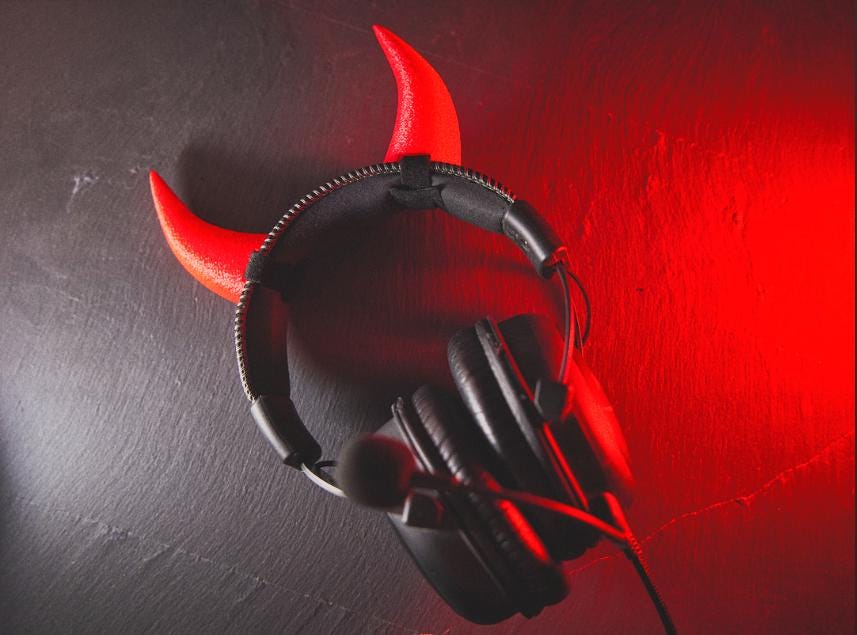Cuernos de diablo acoplables para auriculares: accesorio para disfraz de cosplay