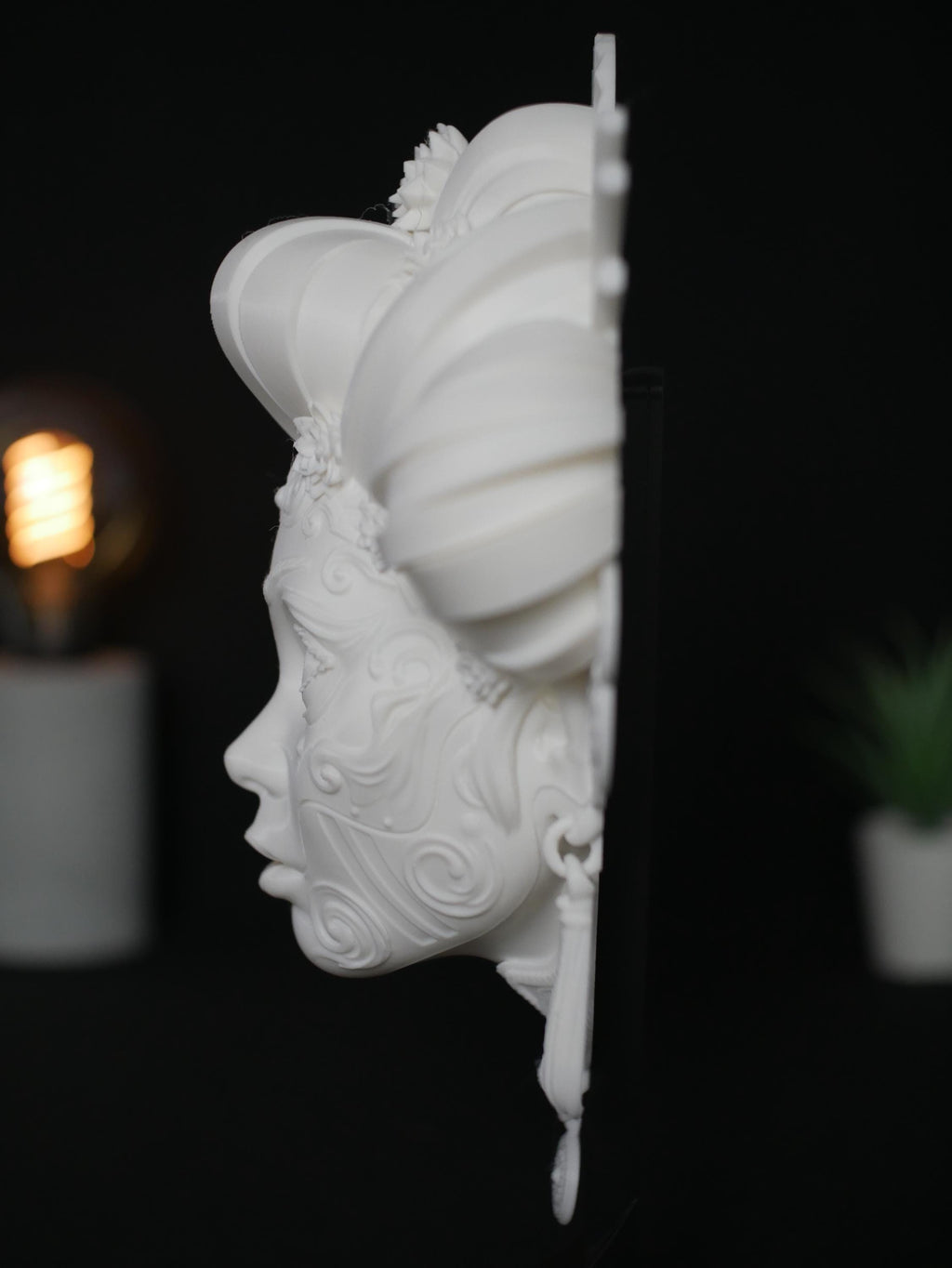 Escultura de pared de geisha, decoración japonesa impresa en 3D, busto de emperatriz ornamentado, decoración de fantasía para el hogar y la oficina, regalo geek único
