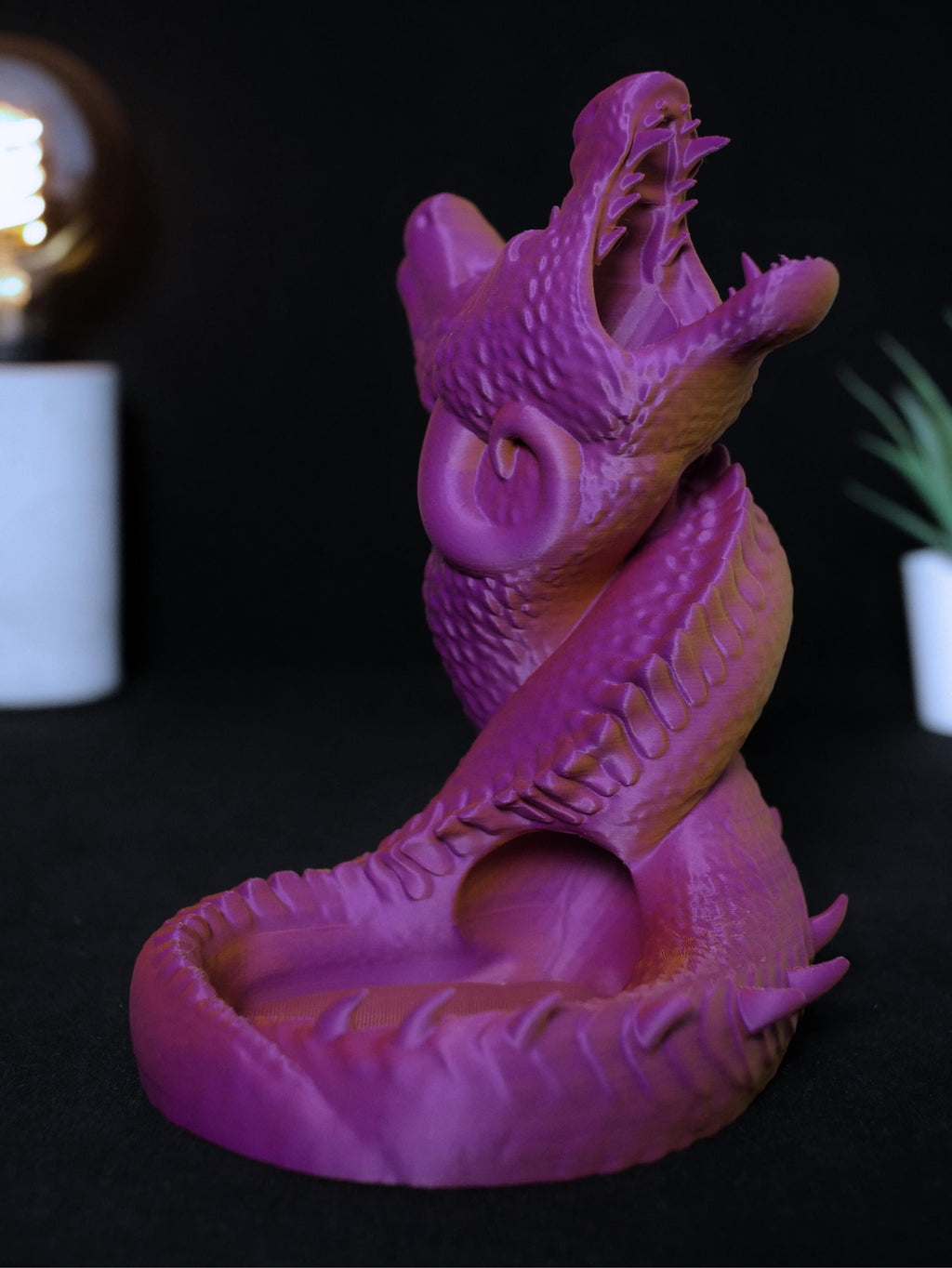 Torre de dados de serpiente y dragón para D&D, dados de rol con bandeja, accesorio de fantasía TTRPG, regalo de Dungeons and Dragons para DM, juegos de mesa