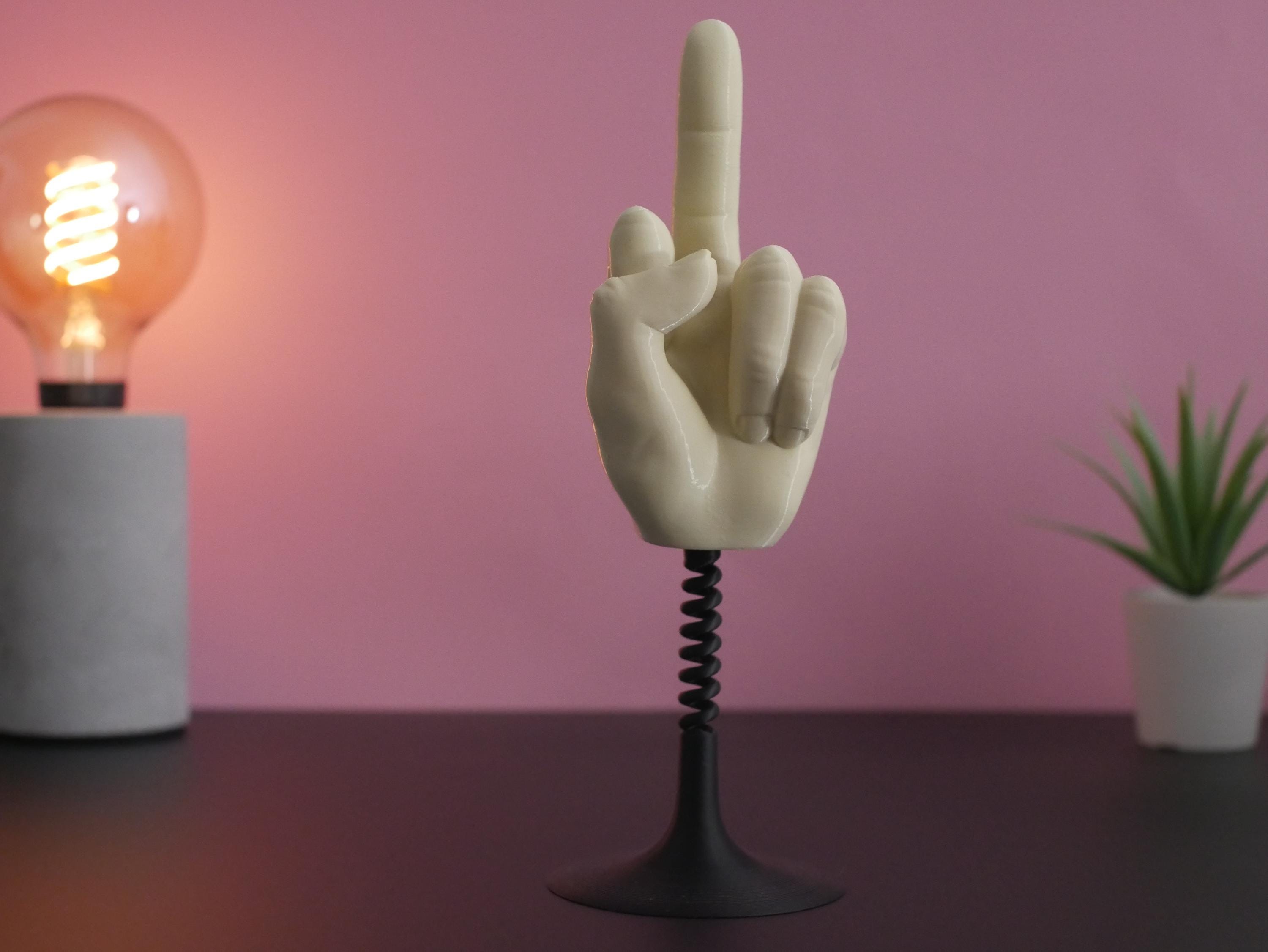 Figura de dedo medio: divertido gesto con la mano, decoración de pájaro, perfecto como regalo divertido para oficinas y espacios modernos.