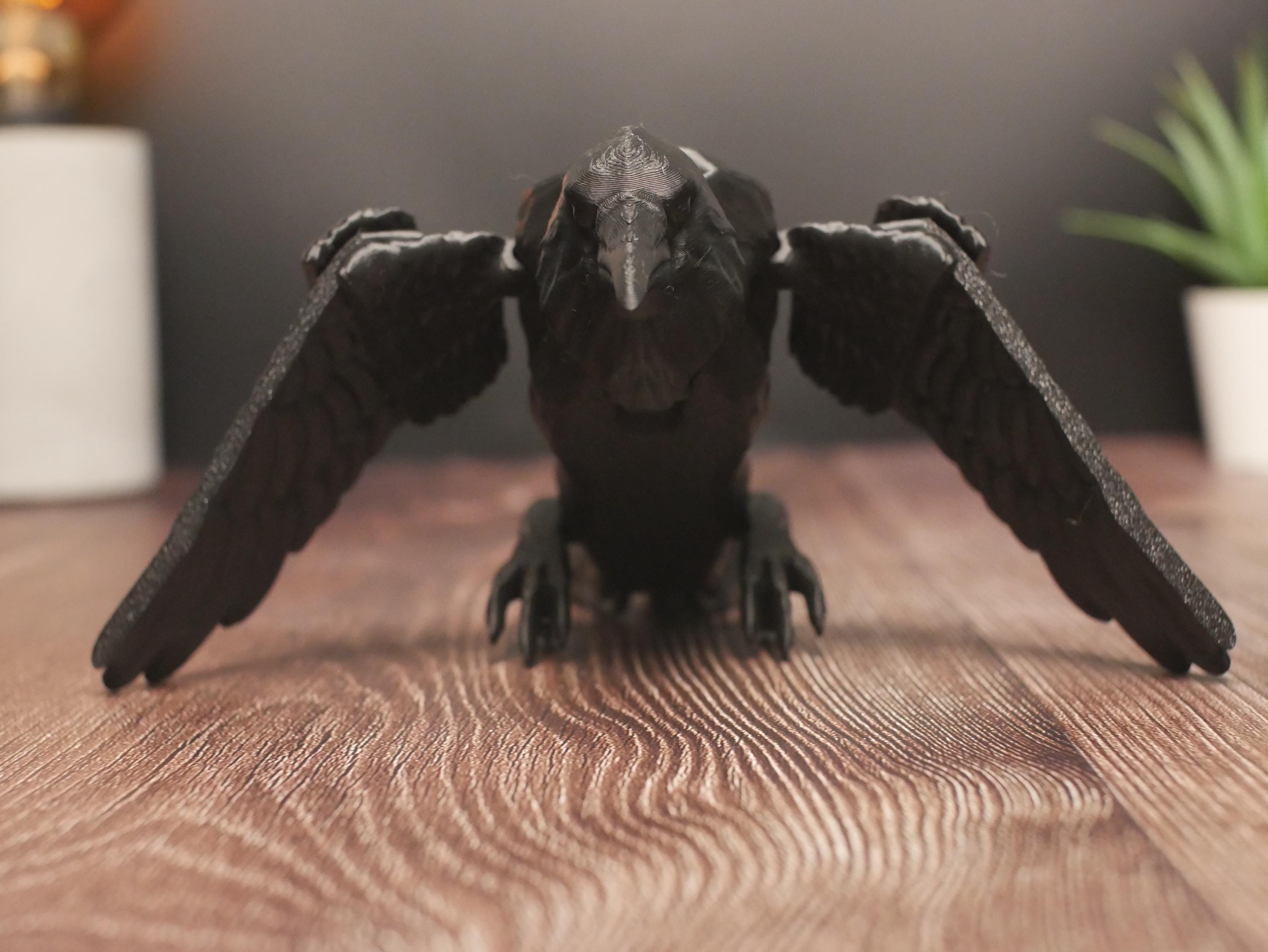 Cuervo articulado - Decoración flexible para escenario, cosplay - Decoración gótica - Decoración de Halloween