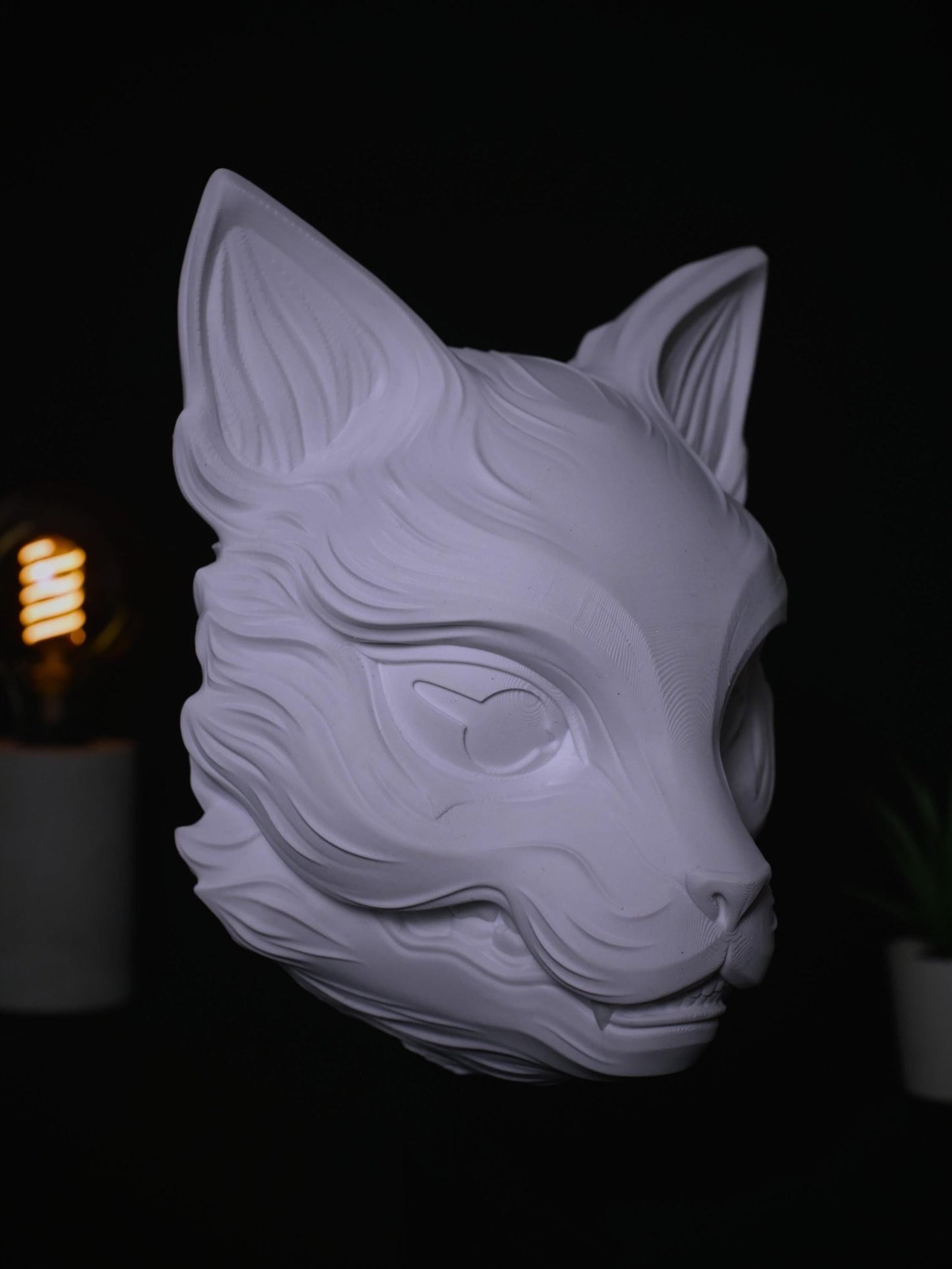 Soporte para auriculares Kitsune: Soporte para auriculares de inspiración gatuna para gamers. ¡Organiza tu equipo!