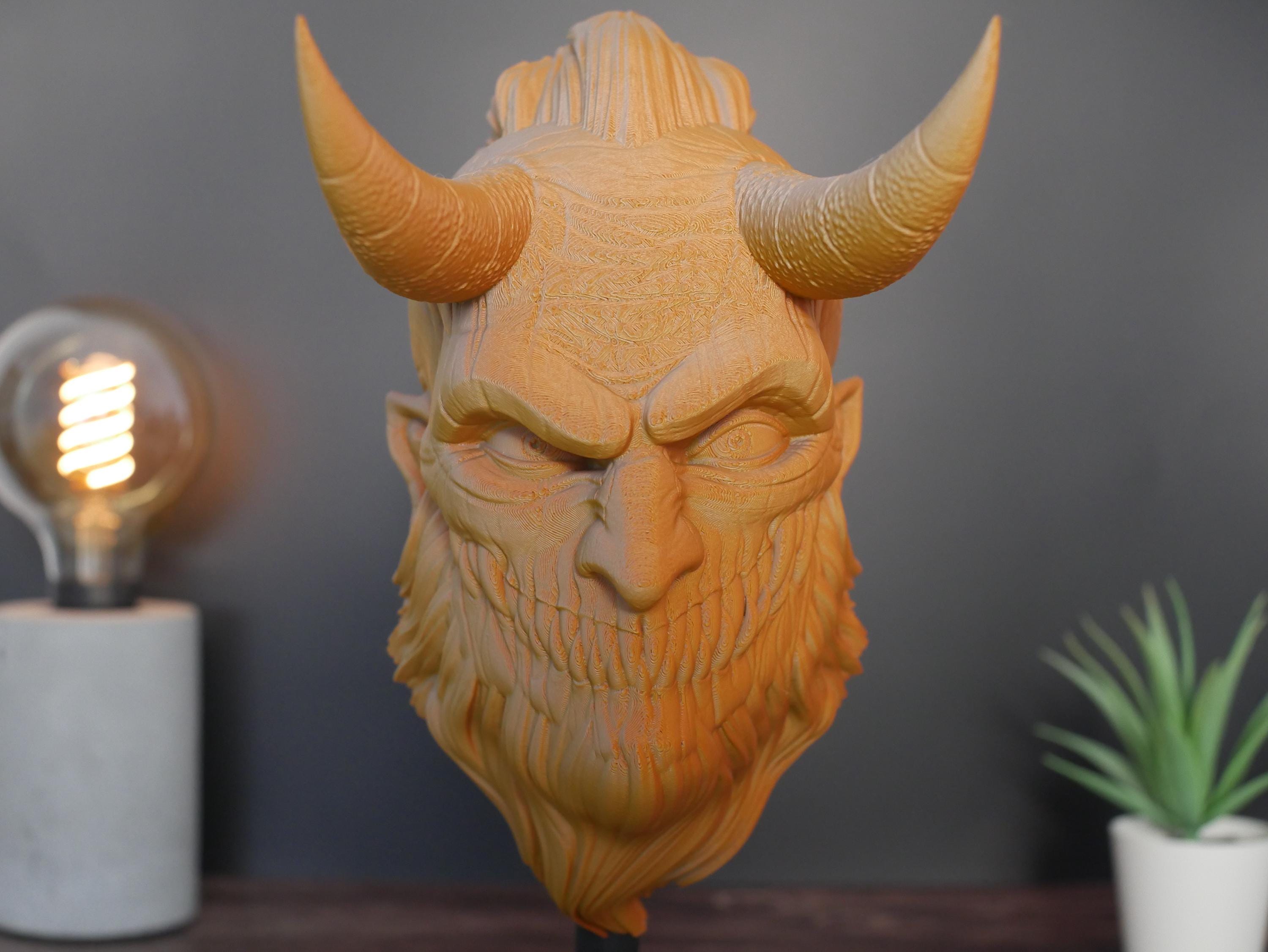 Soporte para auriculares Krampus, decoración original para videojuegos, regalo de Navidad, accesorio geek, figura decorativa para estudio, soporte para auriculares Krampus.