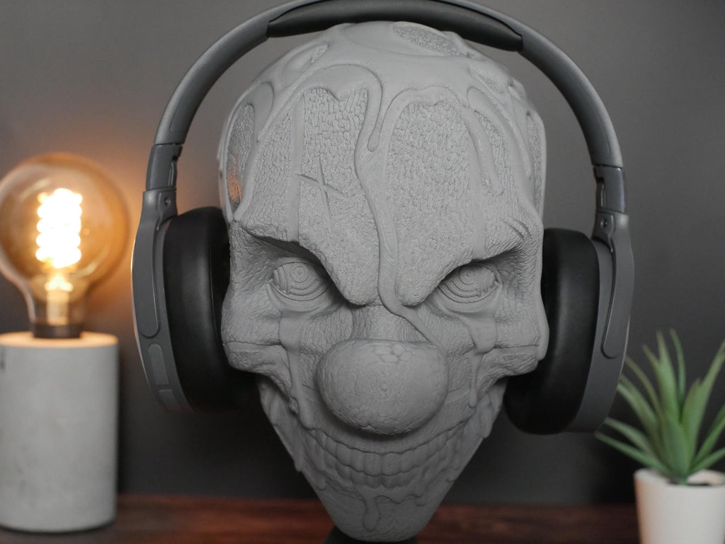 Soporte para auriculares de payaso de terror: decoración de escritorio única