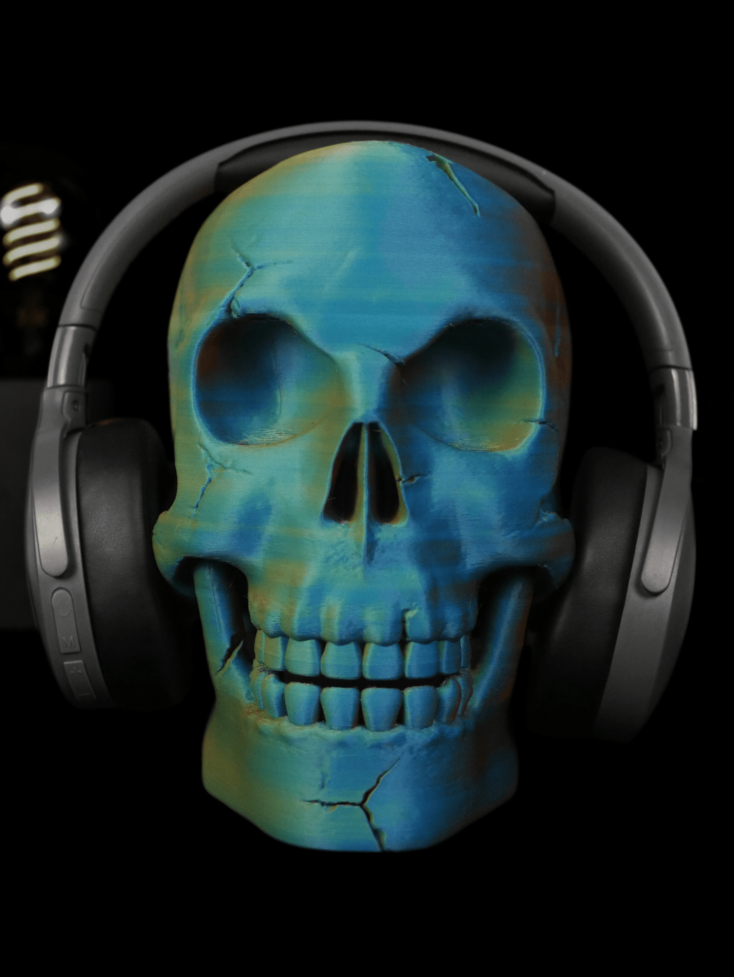 Soporte para Auriculares Calavera Articulada - Base Universal Gamer & Decoración de Escritorio