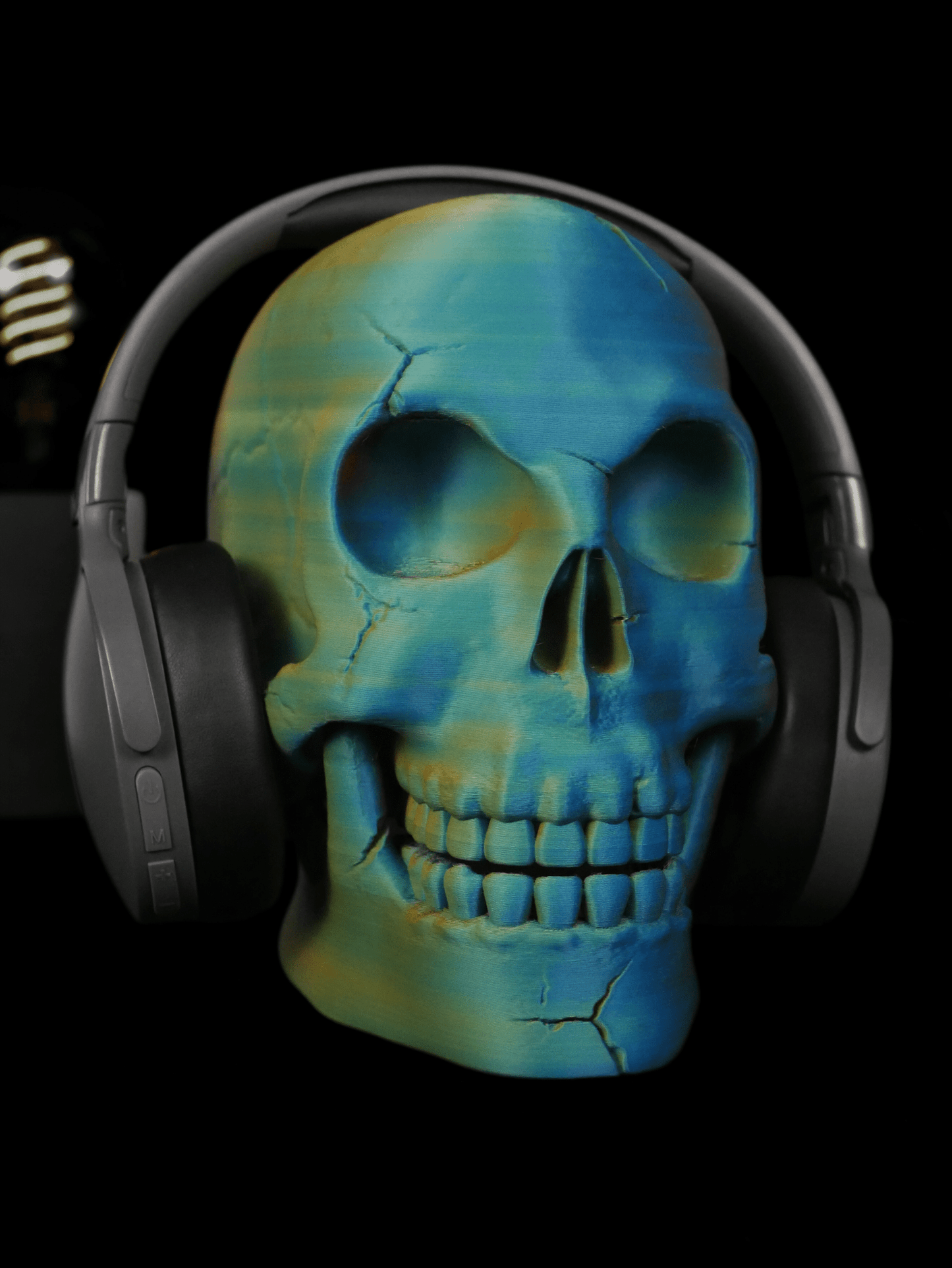 Soporte para Auriculares Calavera Articulada - Base Universal Gamer & Decoración de Escritorio