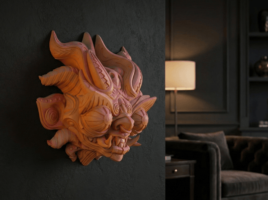 Escultura Supay: Máscara del Dios Inca del Inframundo (Pared + Soporte Incluido)