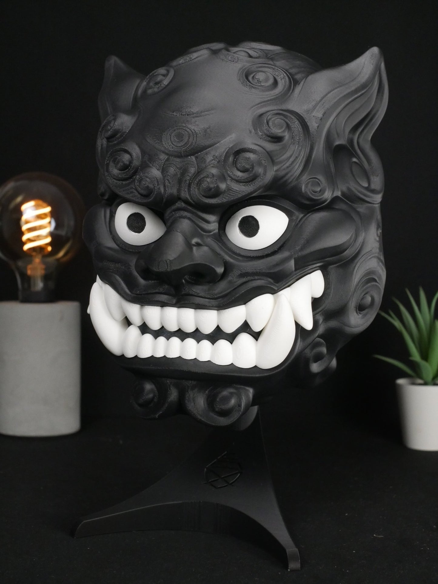 Arte de pared con perro Foo, máscara de perro Fu, león guardián chino, estatua Komainu, decoración asiática para el hogar, arte de pared 3D, regalo personalizable