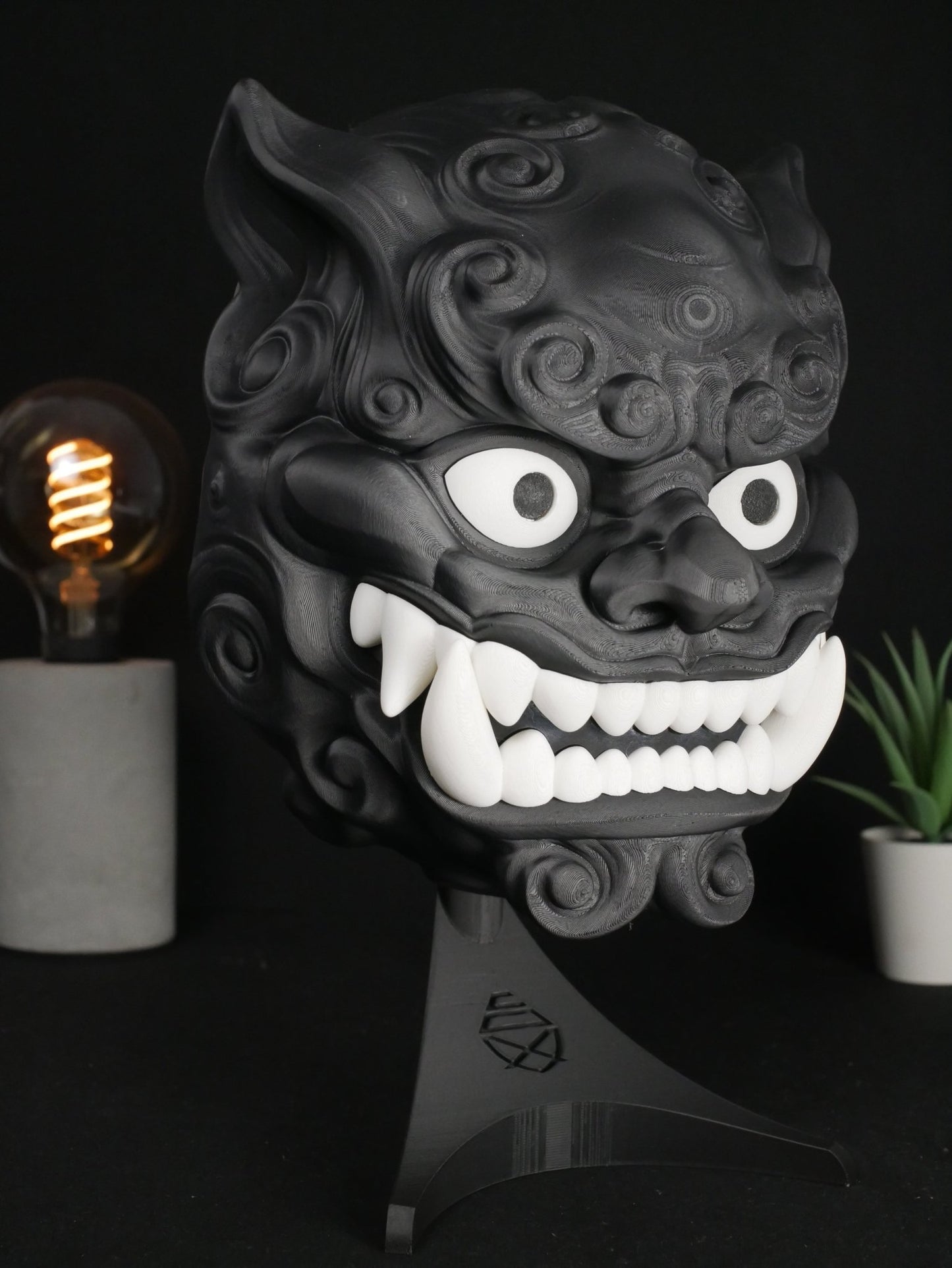 Arte de pared con perro Foo, máscara de perro Fu, león guardián chino, estatua Komainu, decoración asiática para el hogar, arte de pared 3D, regalo personalizable