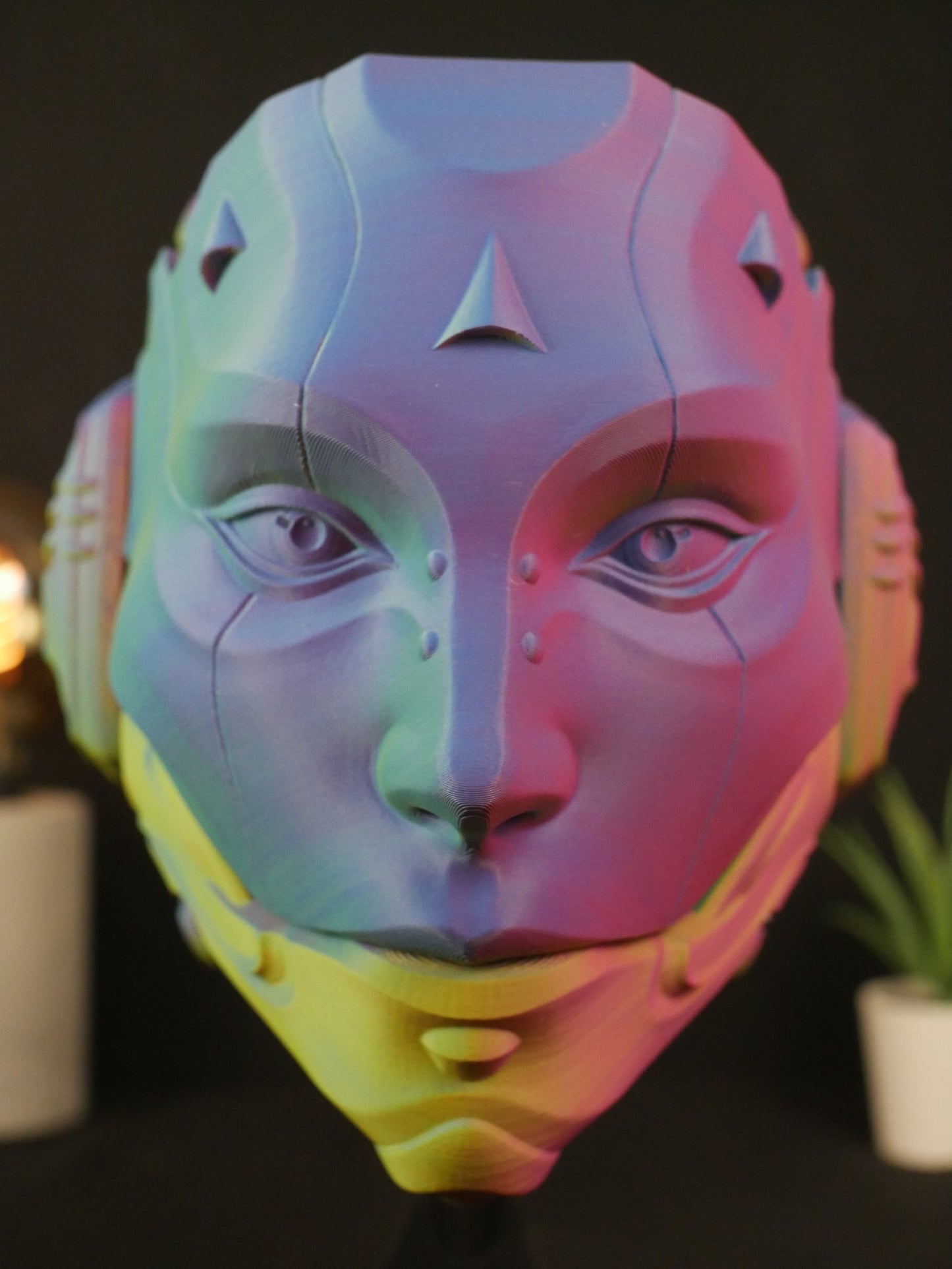 Soporte para auriculares Skulldroid: Máscara articulada para droide, soporte para auriculares para juegos