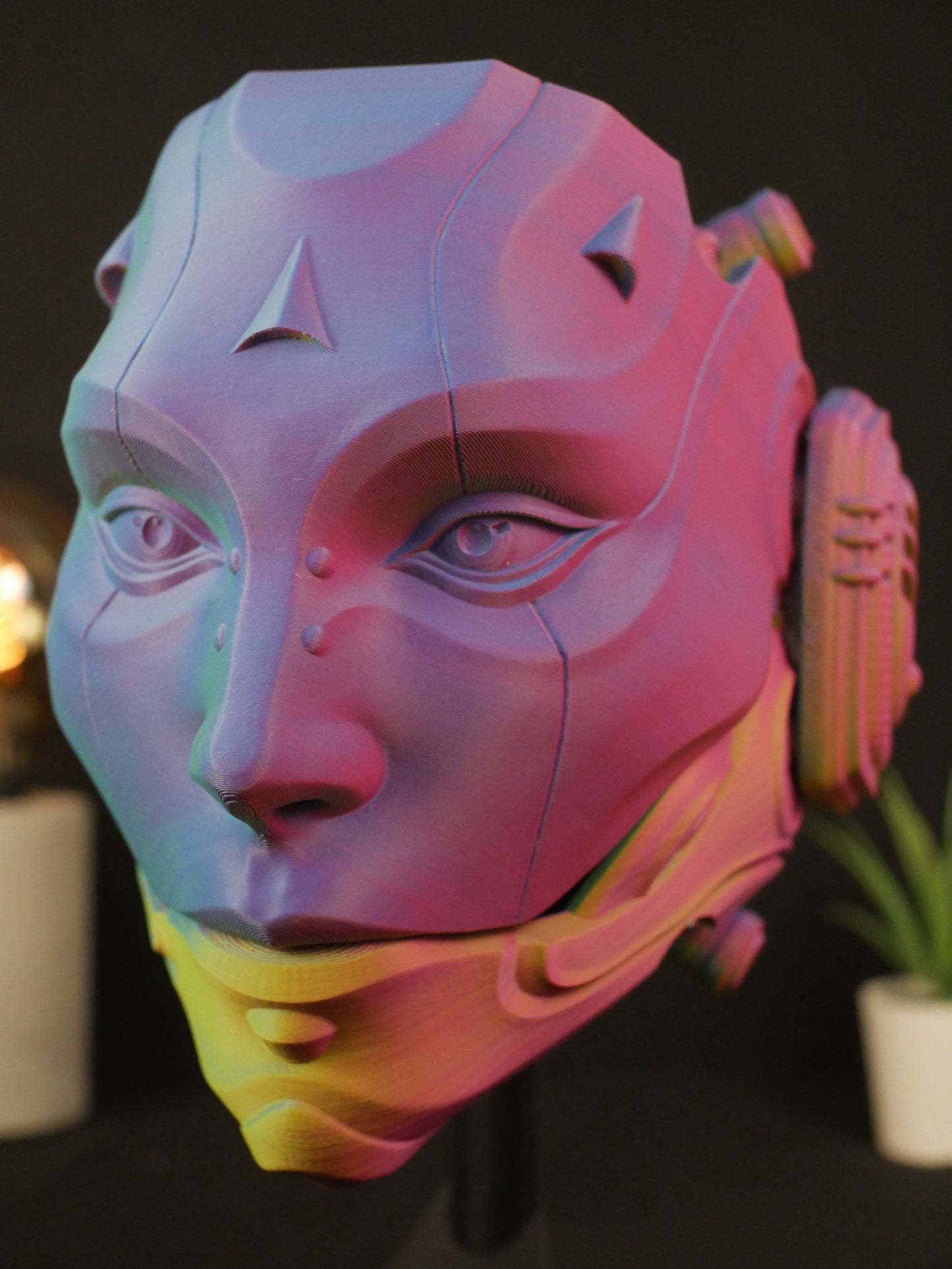 Arte mural de calavera articulada: La máscara de droide ciborg "Skulldroide"