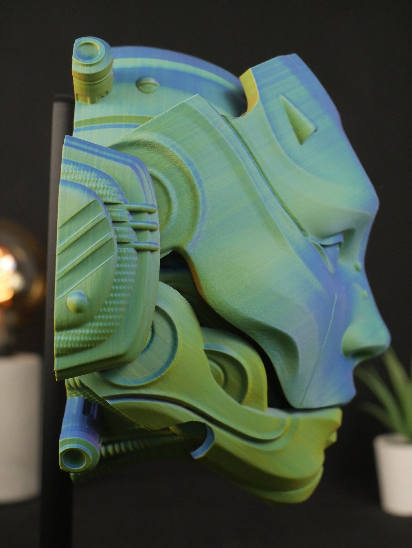 Arte mural de calavera articulada: La máscara de droide ciborg "Skulldroide"