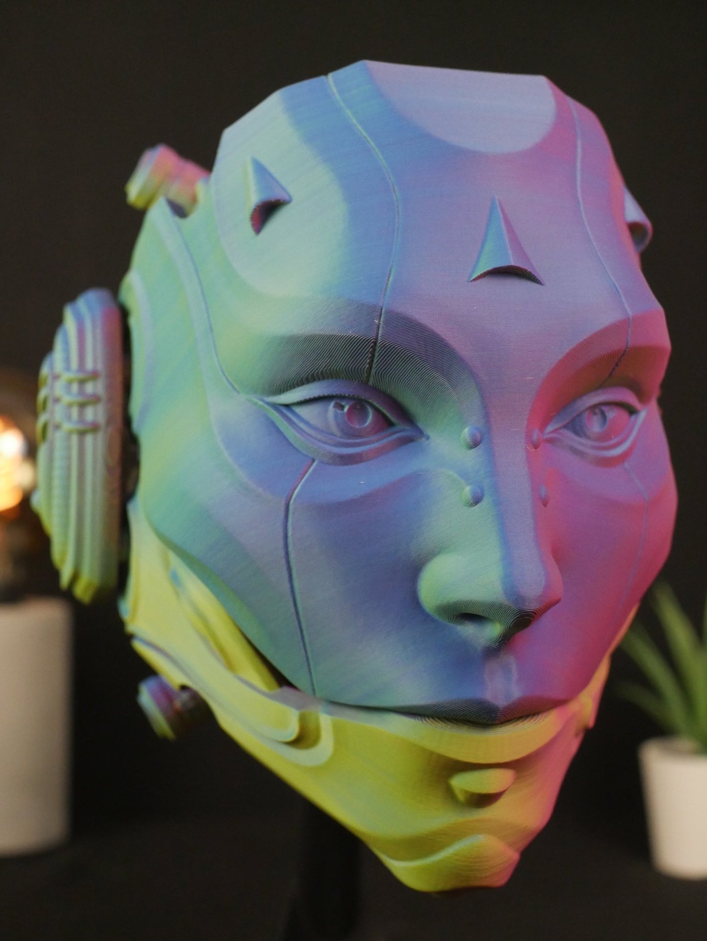 Soporte para auriculares Skulldroid: Máscara articulada para droide, soporte para auriculares para juegos