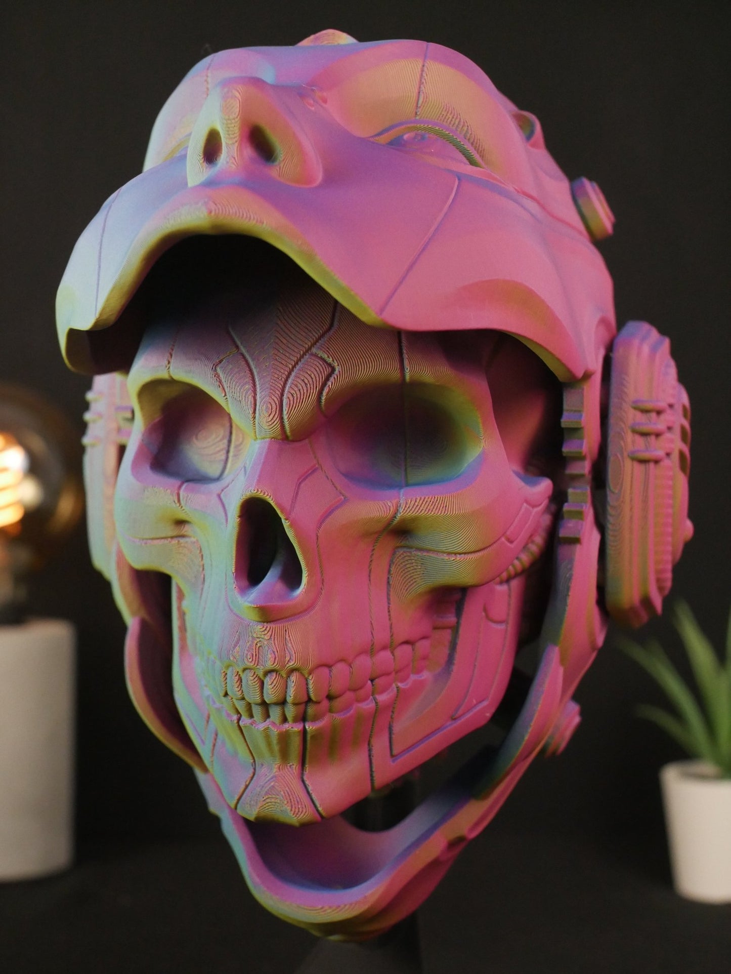 Arte mural de calavera articulada: La máscara de droide ciborg "Skulldroide"