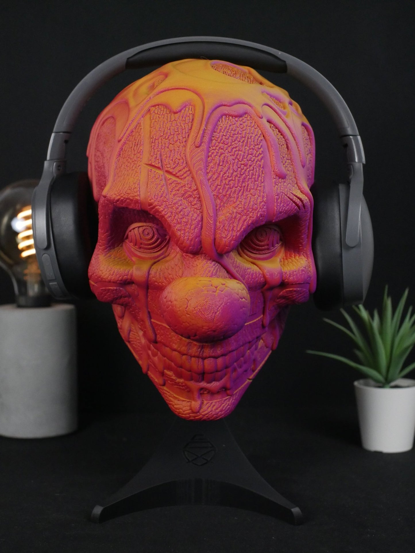 Soporte para auriculares de payaso de terror: decoración de escritorio única