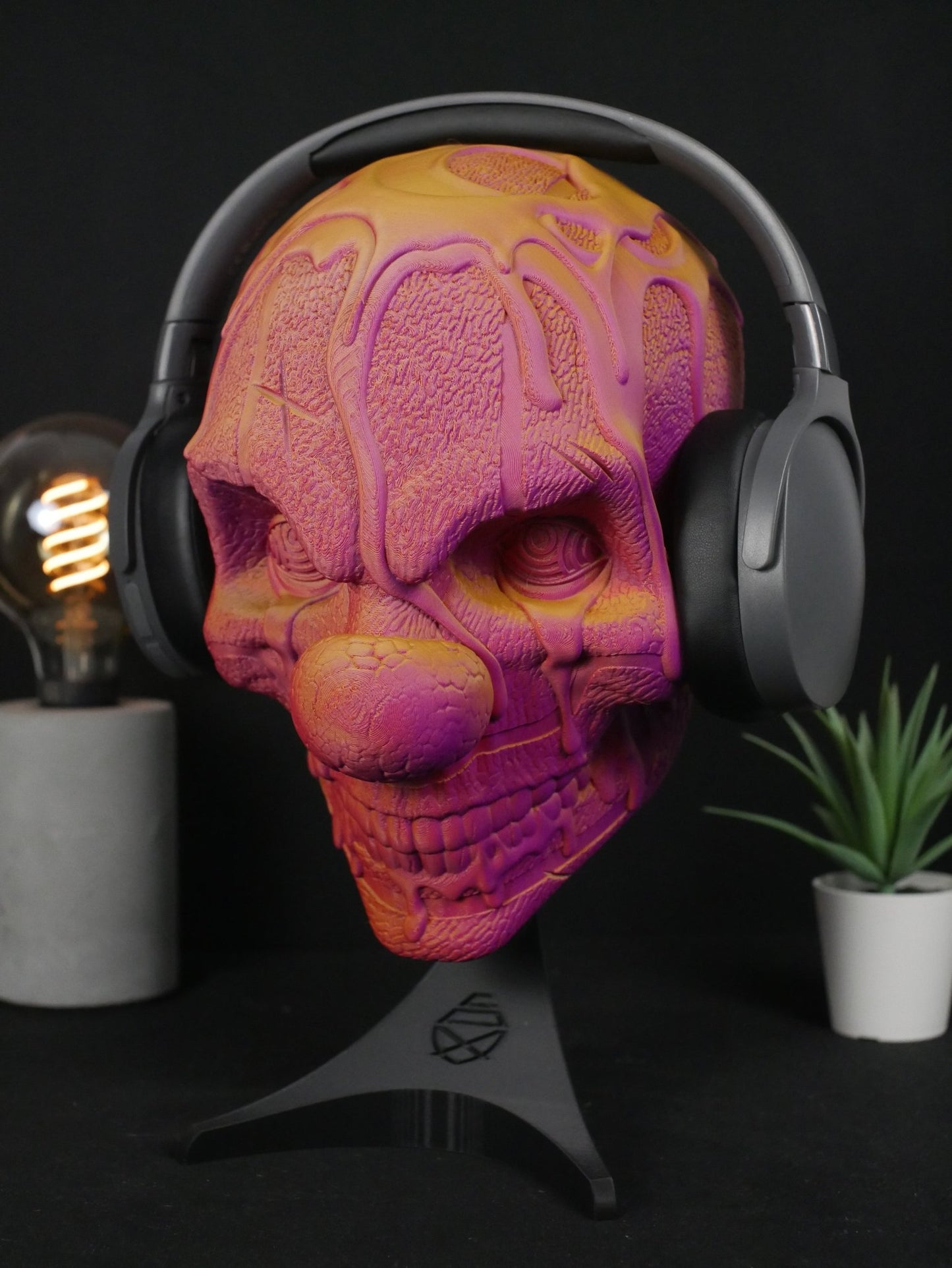 Soporte para auriculares de payaso de terror: decoración de escritorio única