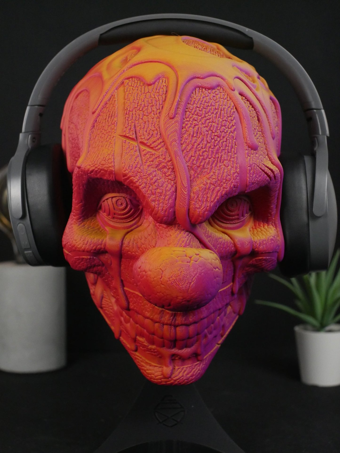 Soporte para auriculares de payaso de terror: decoración de escritorio única