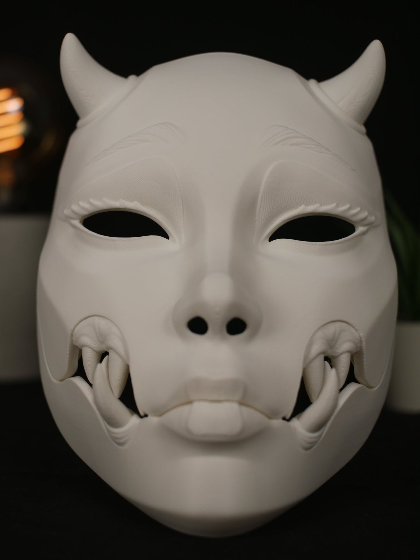 Máscara articulada Kuchisake - Oni Yokai móvil de mandíbula estilo demonio japonés