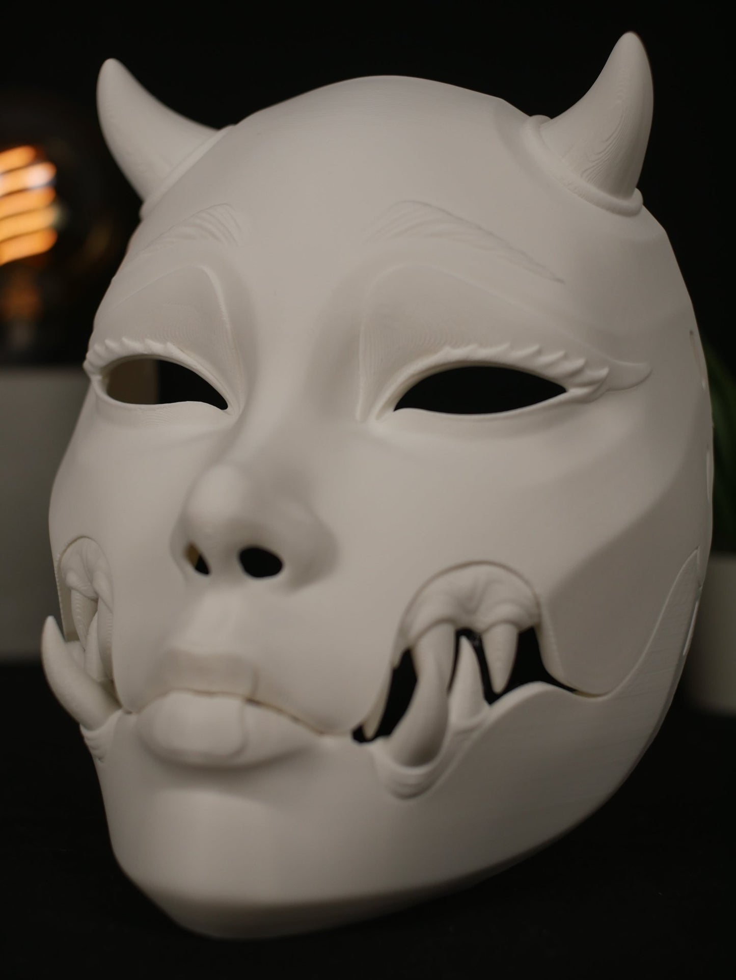 Máscara articulada Kuchisake - Oni Yokai móvil de mandíbula estilo demonio japonés