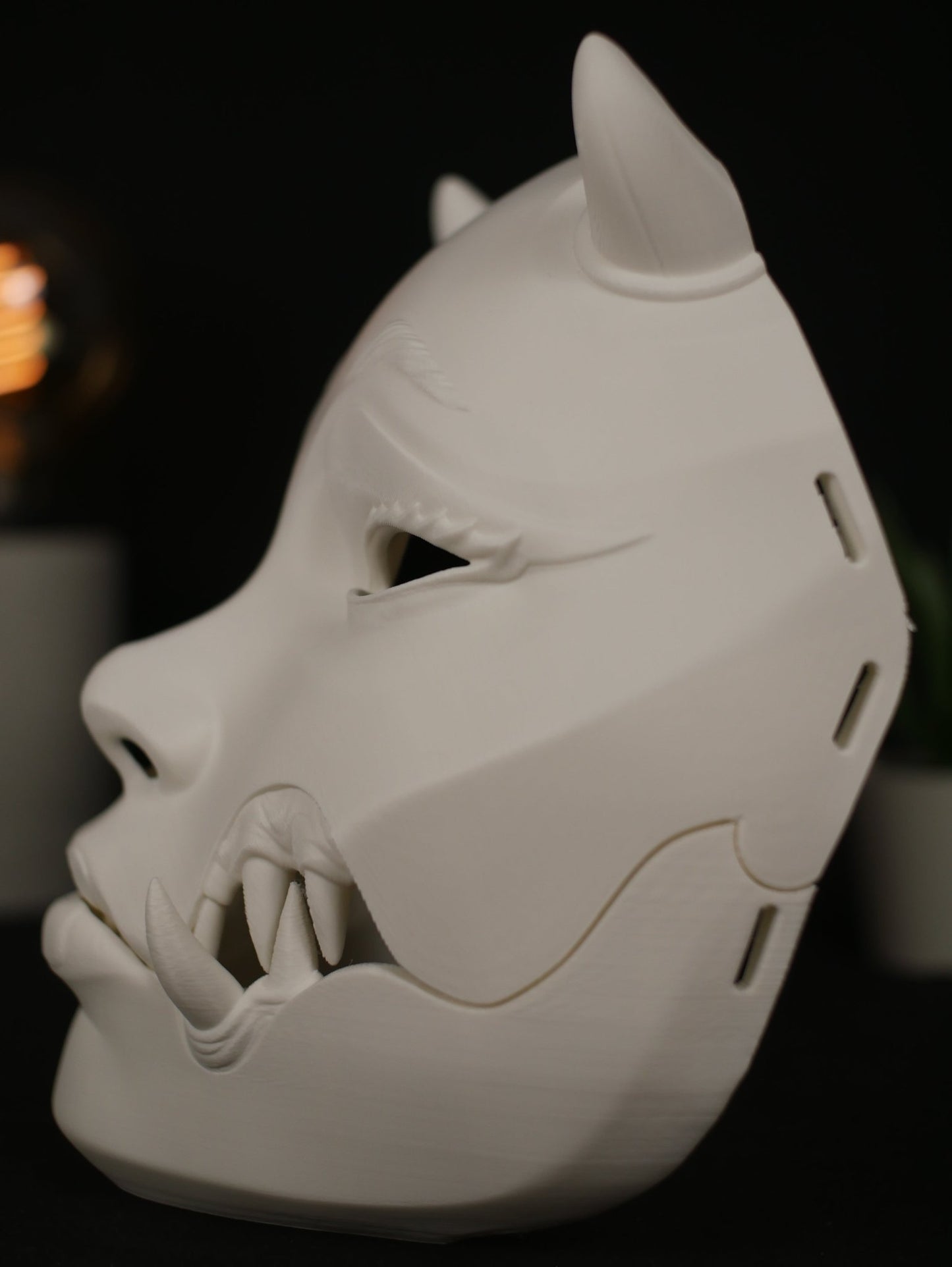 Máscara articulada Kuchisake - Oni Yokai móvil de mandíbula estilo demonio japonés